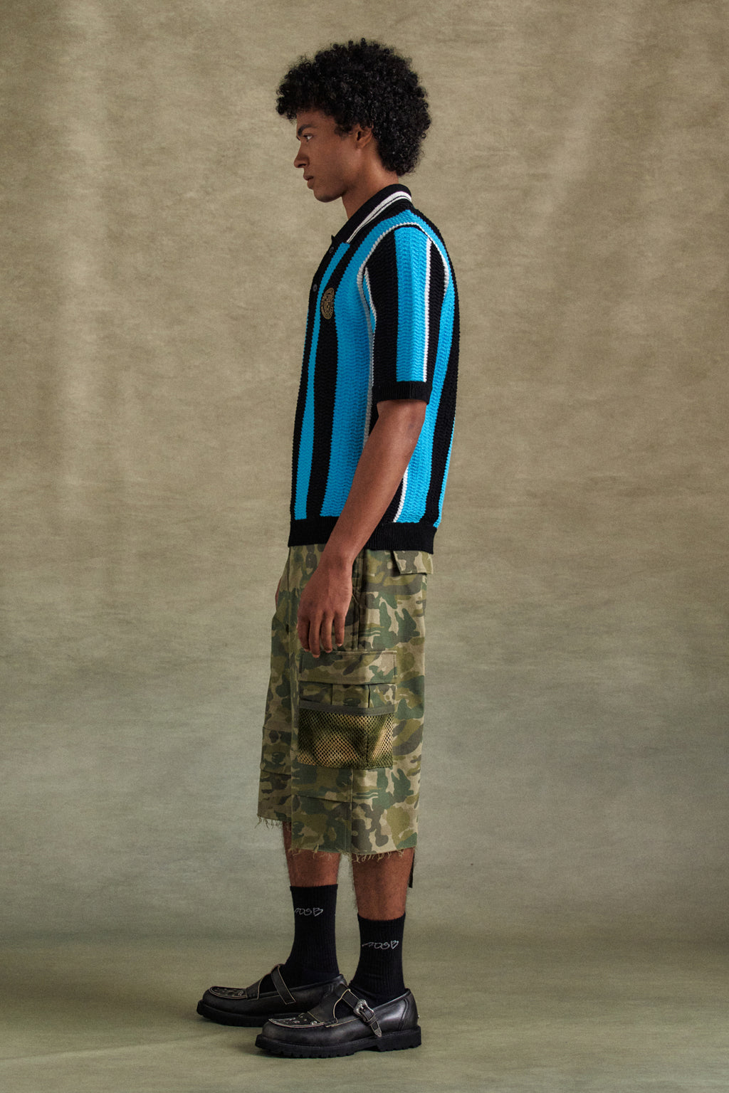 Andersson Bell - Stripe Soccer Polo Sweater (Black/Blue) product image 10 | TRAB K-Fashion Australia