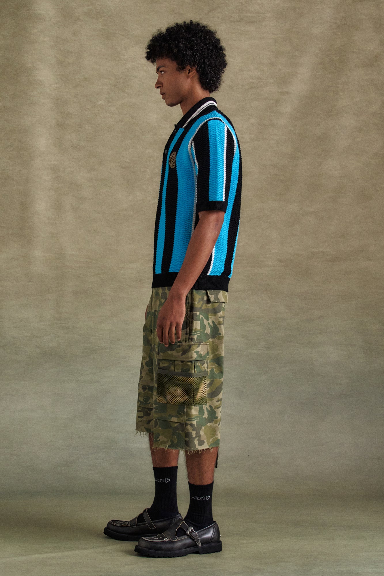 Andersson Bell - Stripe Soccer Polo Sweater (Black/Blue) product image 10 | TRAB K-Fashion Australia