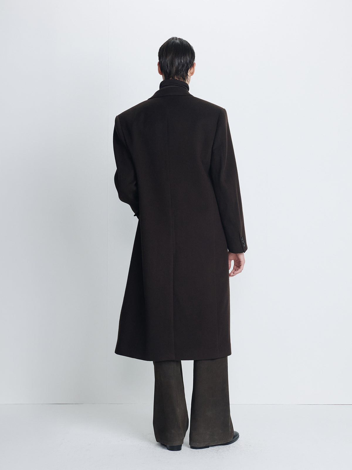 Tonywack - Wool And Cashmere Tailored Coat (Deep Brown) product image 3 | TRAB K-Fashion Australia