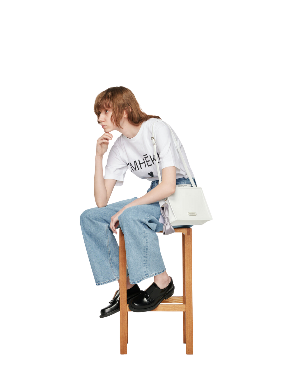 Kimhe Kim - Label Wide Denim (White) product image 5 | TRAB K-Fashion Australia