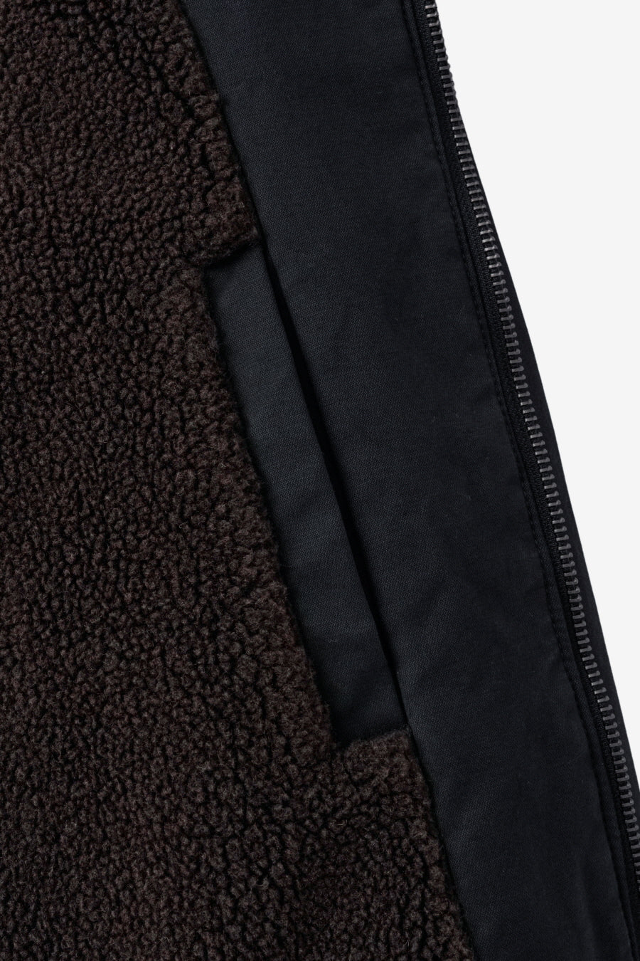 Insilence - Washed Cotton Shearling Bomber Jacket (Black) product image 12 | TRAB K-Fashion Australia