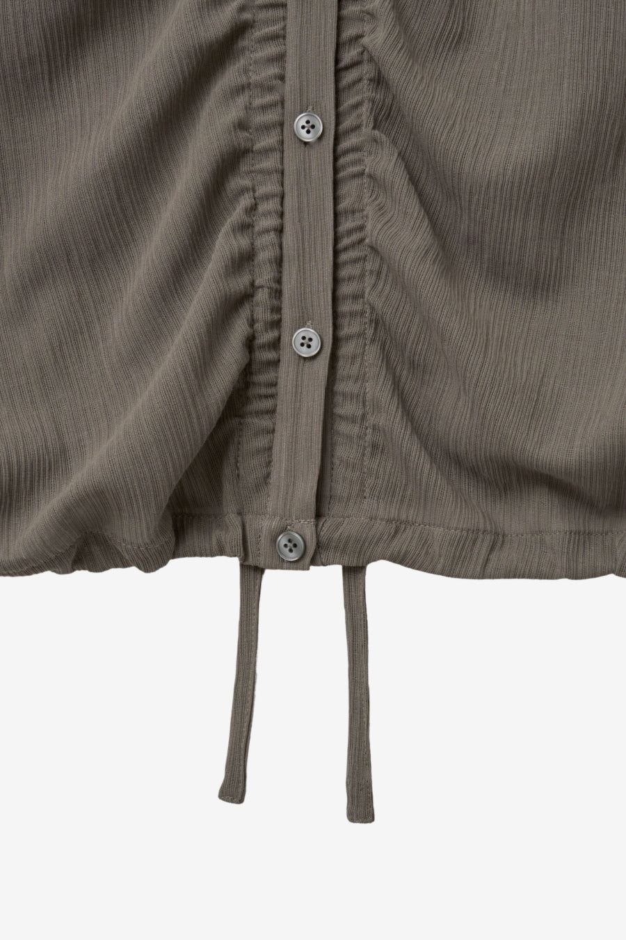Insilence - Textured Shirring Hooded Shacket (Khaki) product image 12 | TRAB K-Fashion Australia