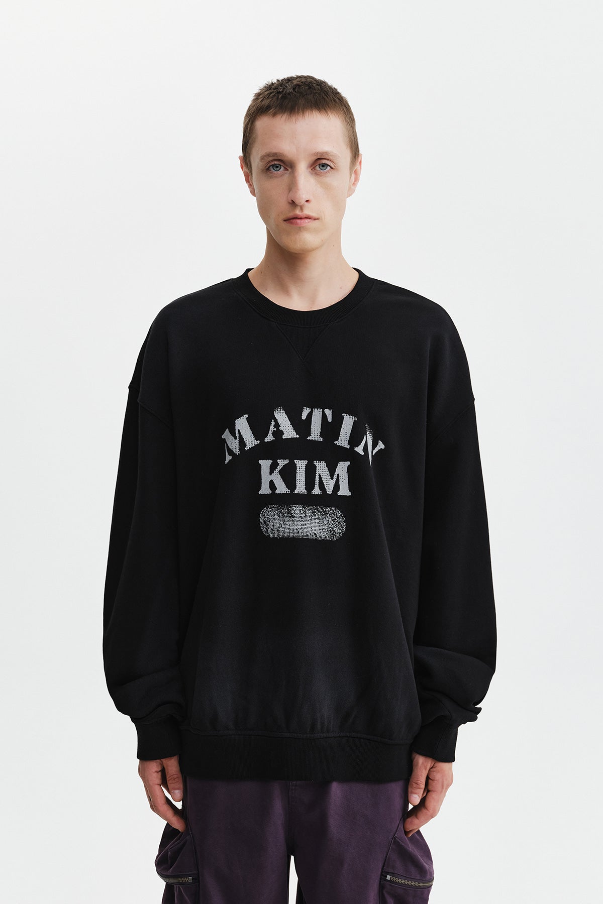 Matin Kim - Vintage Spray Logo Sweatshirt (Black) product image 6 | TRAB K-Fashion Australia