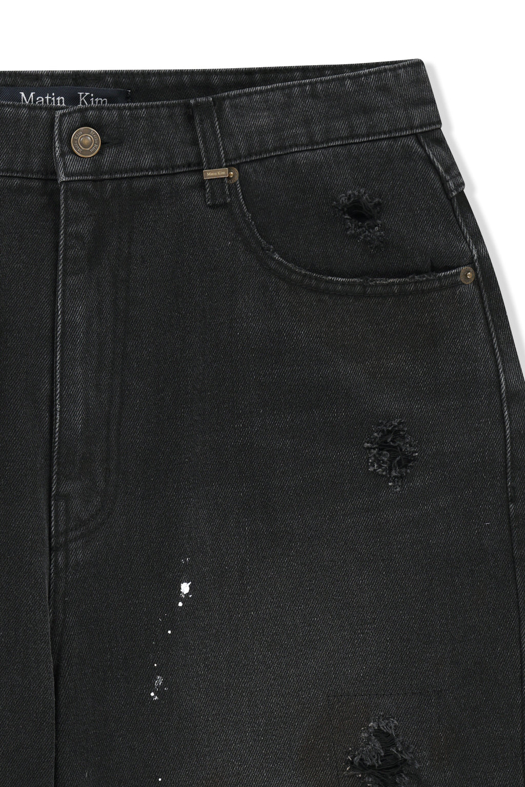 Matin Kim - Paint Splatter Denim Pants (Black) product image 4 | TRAB K-Fashion Australia