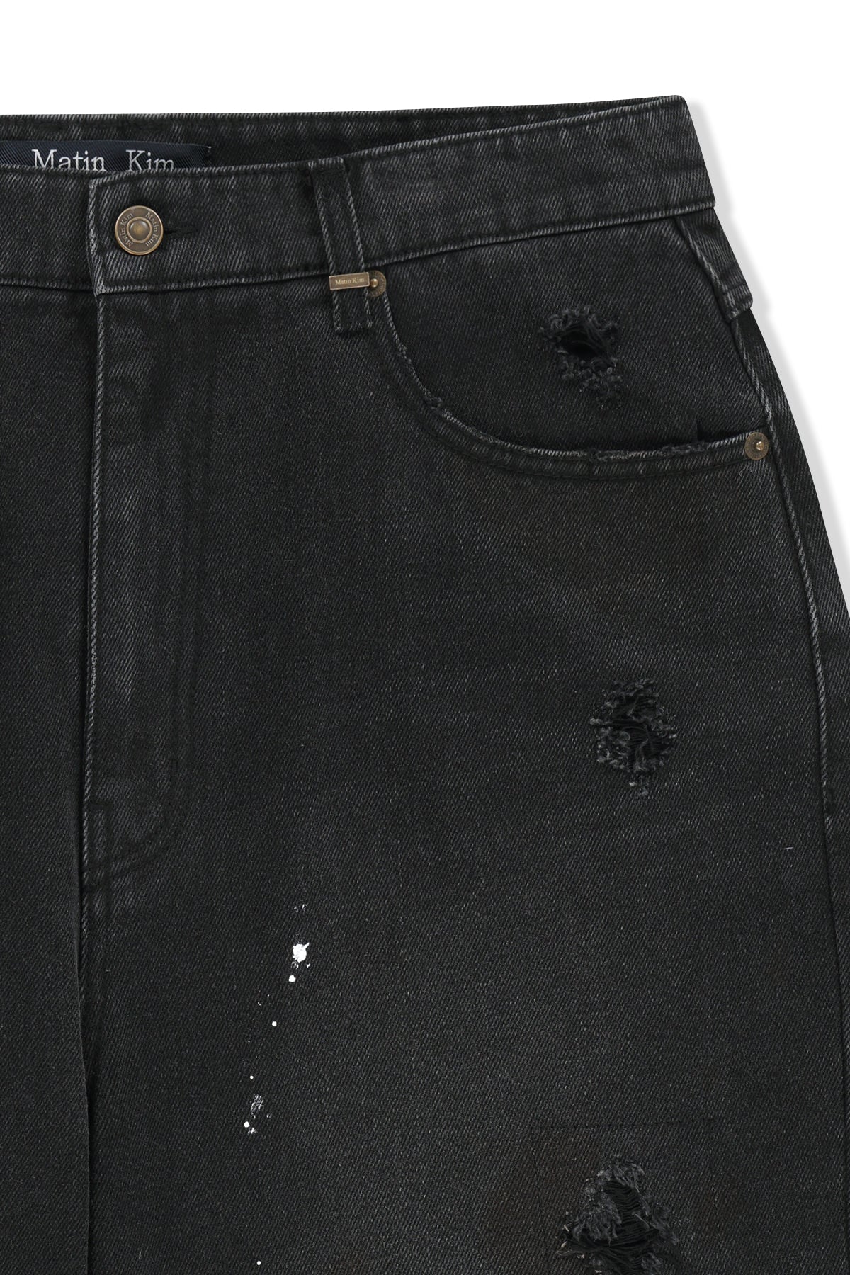 Matin Kim - Paint Splatter Denim Pants (Black) product image 4 | TRAB K-Fashion Australia