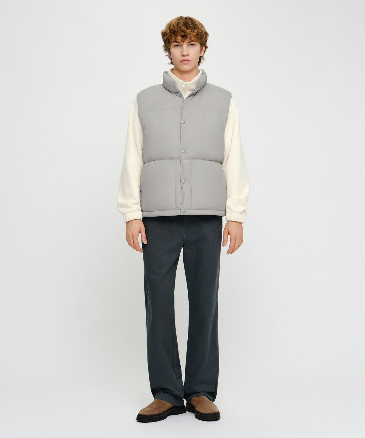 Marithe & Francois Girbaud - High Neck Down Vest (Light Gray) product image 4 | TRAB K-Fashion Australia