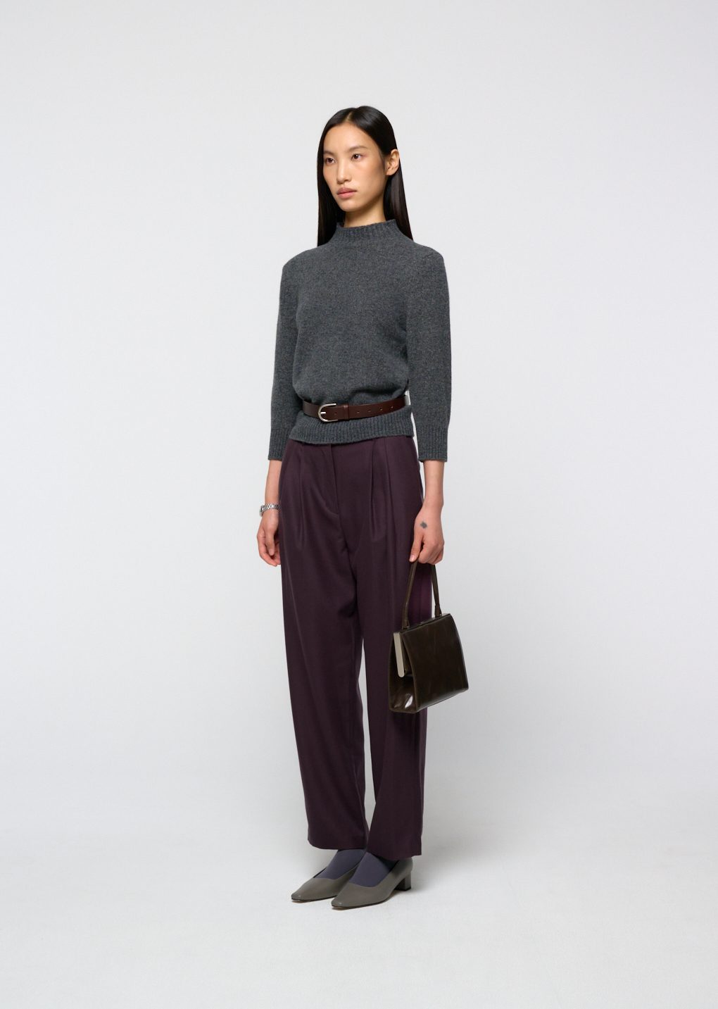 Amomento - Wool mock neck knit (Charcoal) product image 3 | TRAB K-Fashion Australia