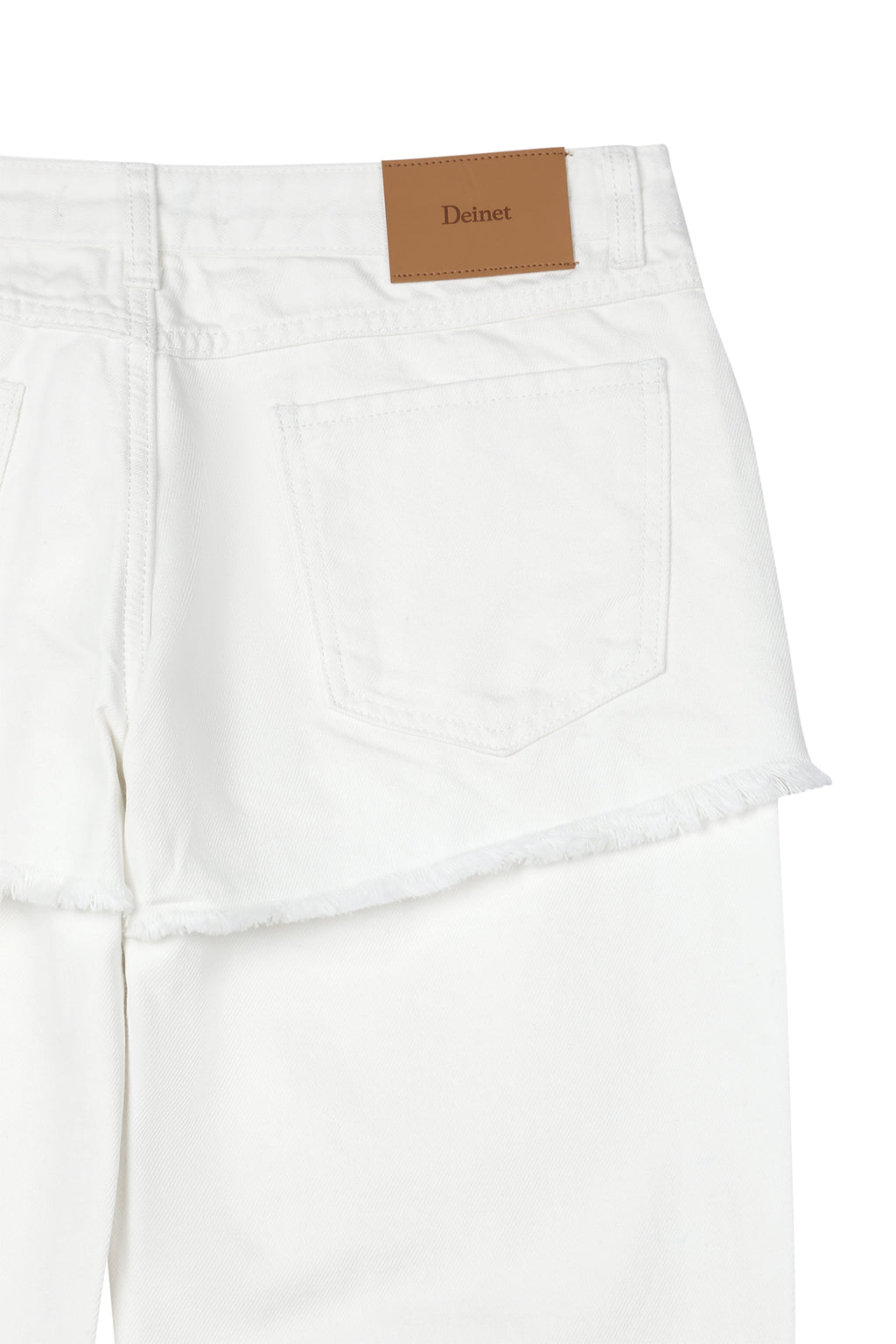 Deinet - Layered Semi Bootscut Denim Pants (White) product image 12 | TRAB K-Fashion Australia