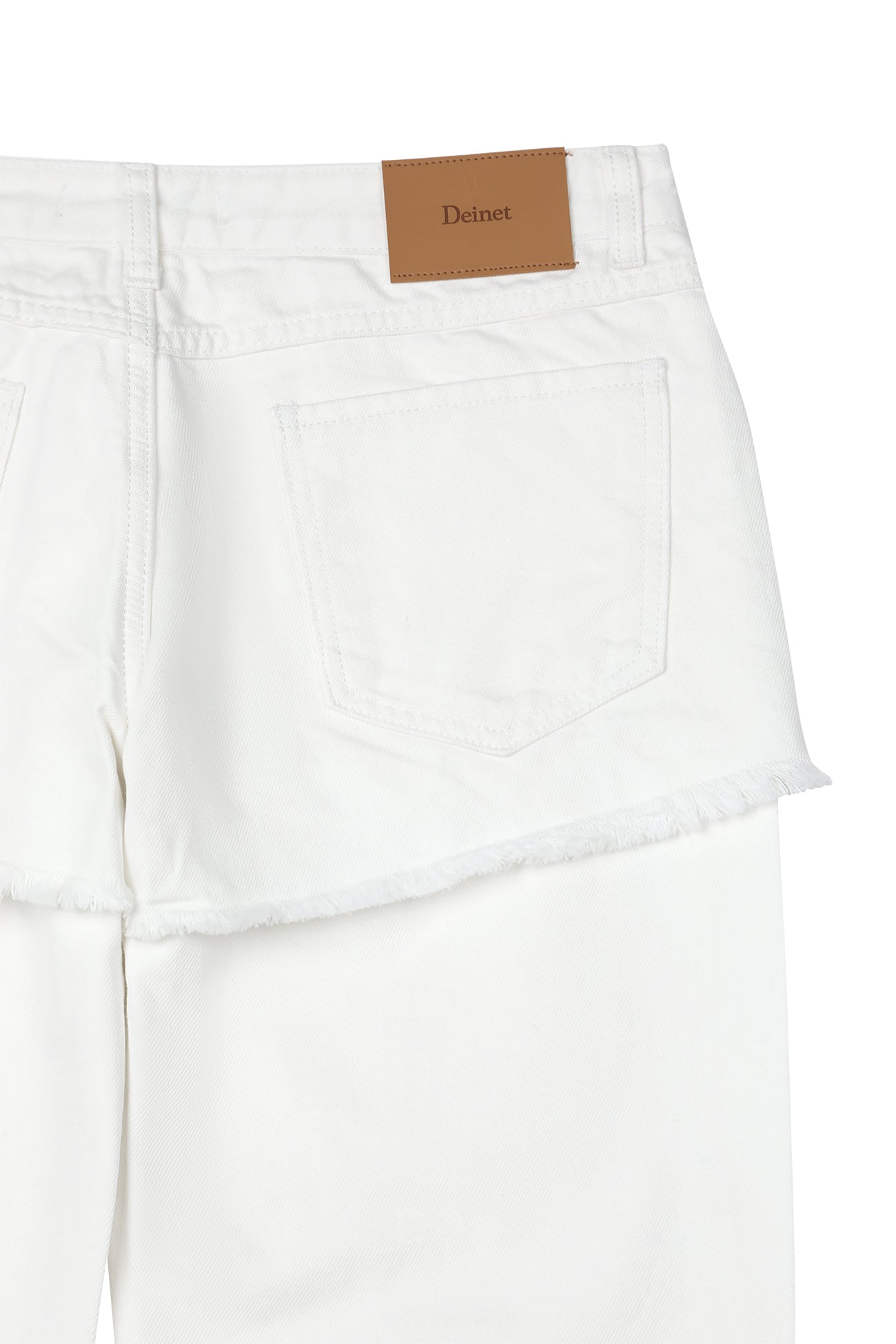Deinet - Layered Semi Bootscut Denim Pants (White) product image 12 | TRAB K-Fashion Australia