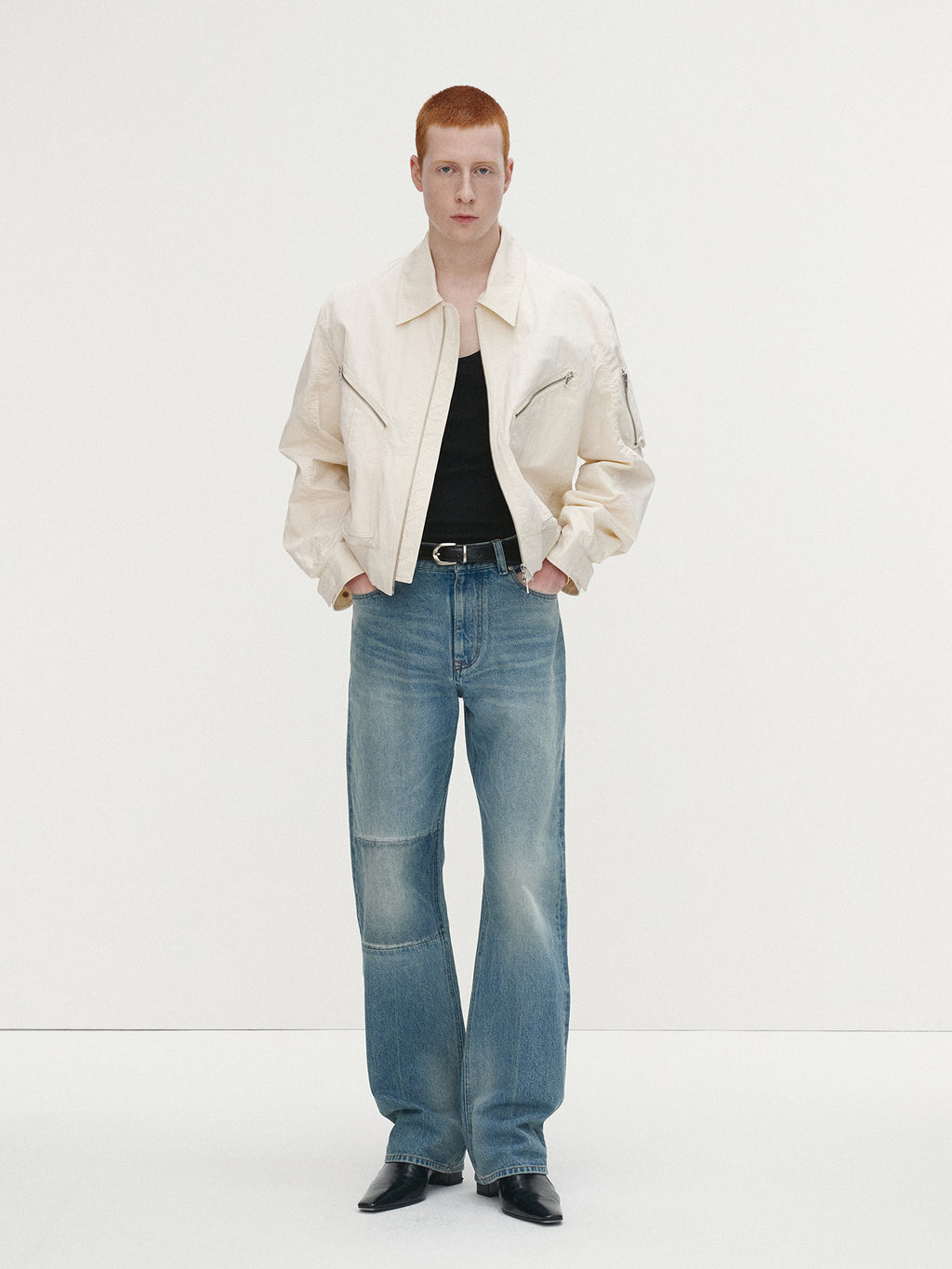 Tonywack - Light Cotton Nylon Bomber Jacket (Ecru) product image 2 | TRAB K-Fashion Australia