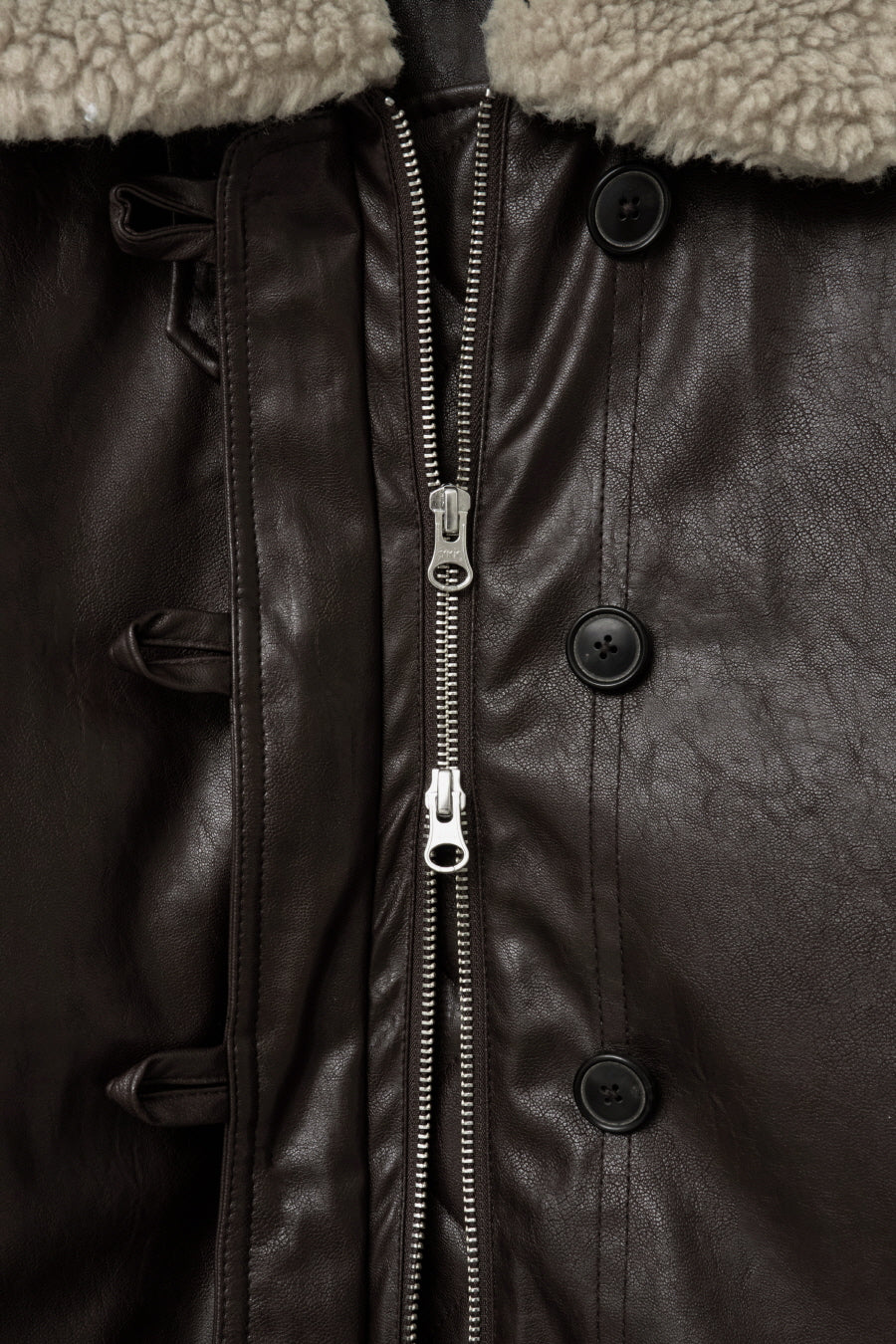 Insilence - Aviator Faux Leather Jacket (Brown) product image 13 | TRAB K-Fashion Australia