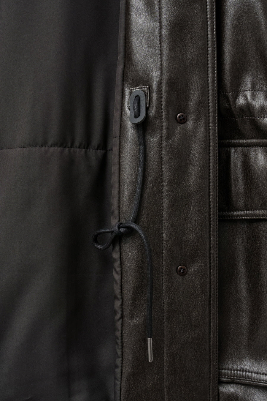 Insilence - Vintage Padded Faux Leather Coat (Washed Brown) product image 13 | TRAB K-Fashion Australia