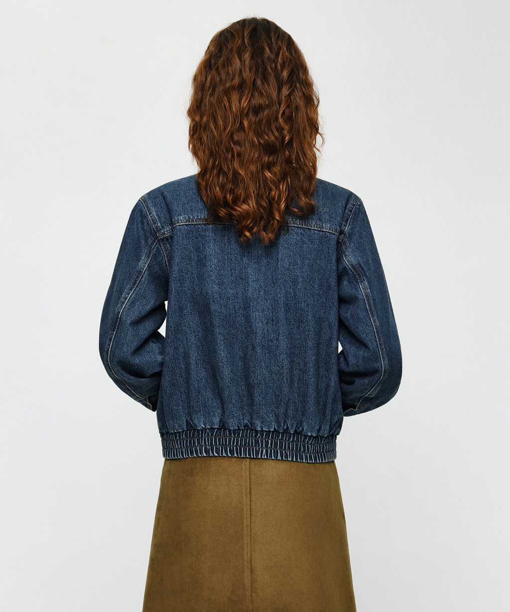 Marithe & Francois Girbaud - Denim Zip-up Trucker Jacket (Dark Blue) product image 3 | TRAB K-Fashion Australia