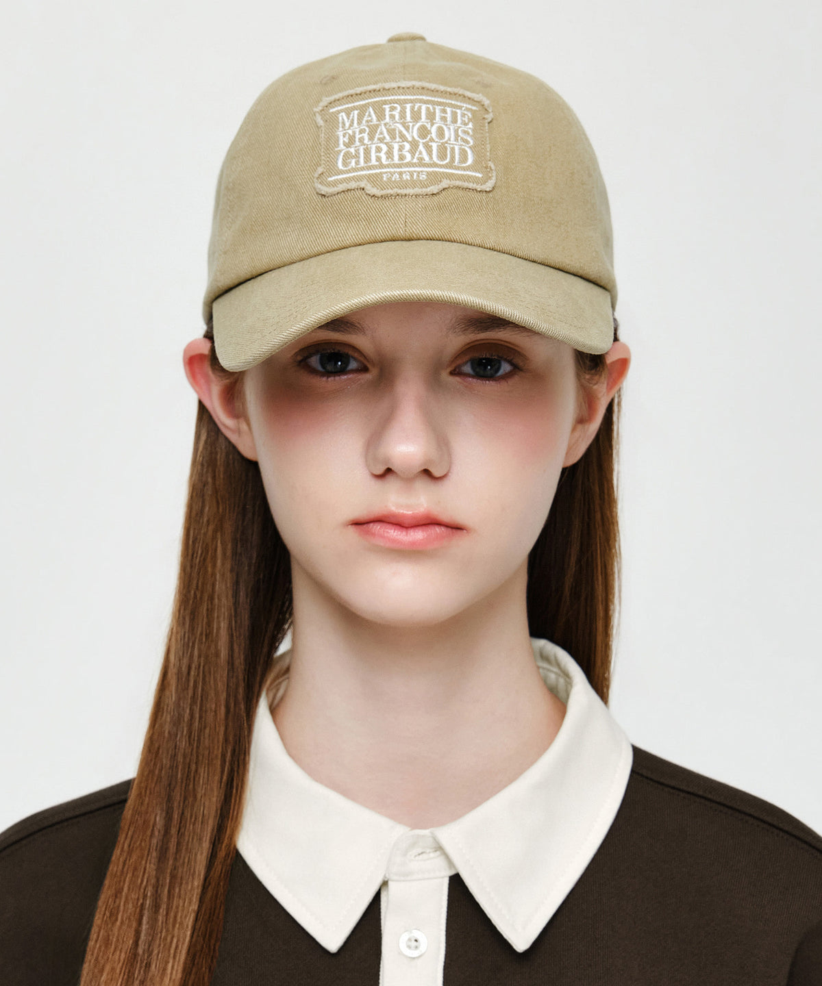 Marithe & Francois Girbaud - Applique Washed Small Classic Logo Cap (Camel) product image 5 | TRAB K-Fashion Australia