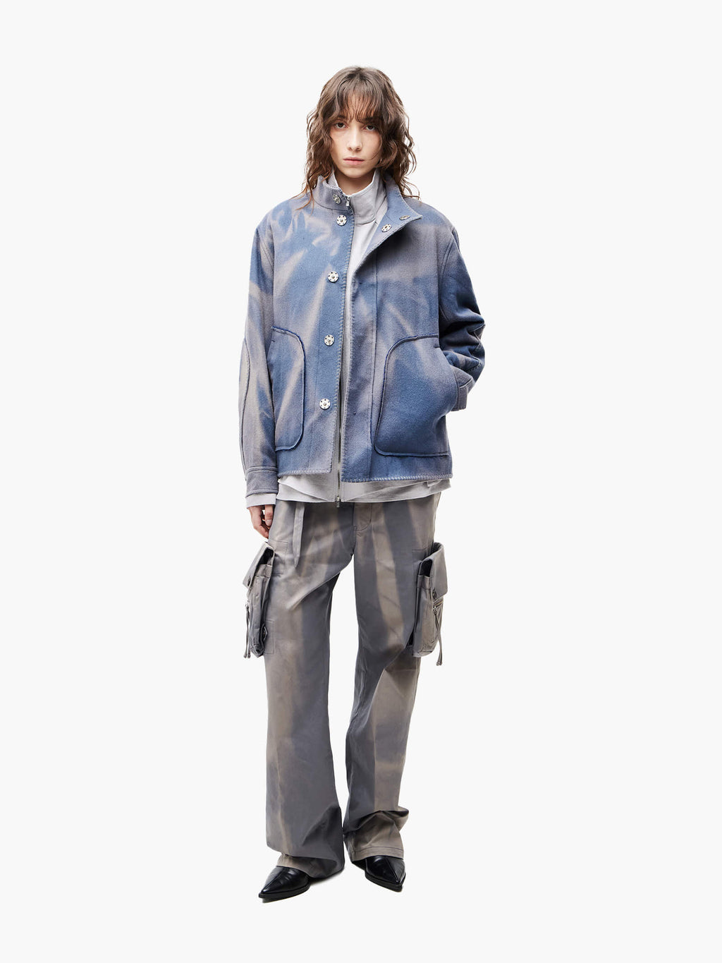 Jiyong Kim - Sun-Bleached Blanket Jacket (Blue) product image 3 | TRAB K-Fashion Australia