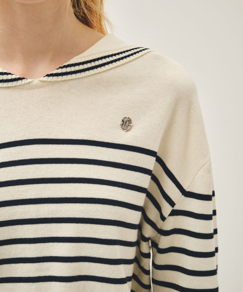 Marithe & Francois Girbaud - Sailor Knit Pullover (Ivory) product image 3 | TRAB K-Fashion Australia