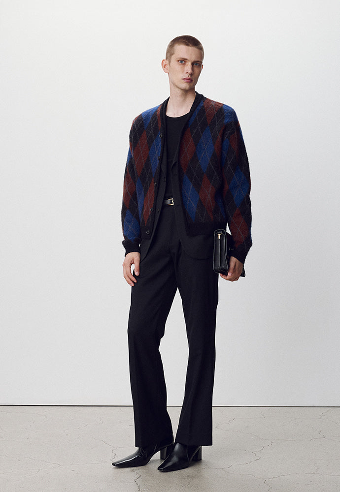 Tonywack - Argyle Mohair Knit Cardigan (Black) product image 3 | TRAB K-Fashion Australia