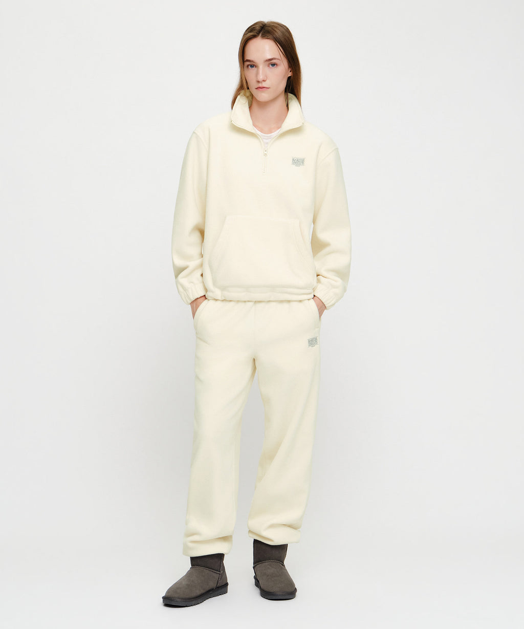 Marithe & Francois Girbaud - Classic Logo Fleece Joggers (Ivory) product image 2 | TRAB K-Fashion Australia