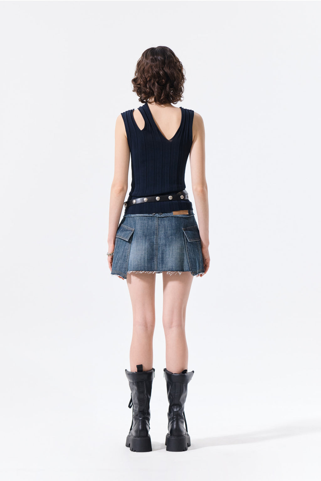 Matin Kim - Cargo Mini Denim Skort (Blue) product image 8 | TRAB K-Fashion Australia