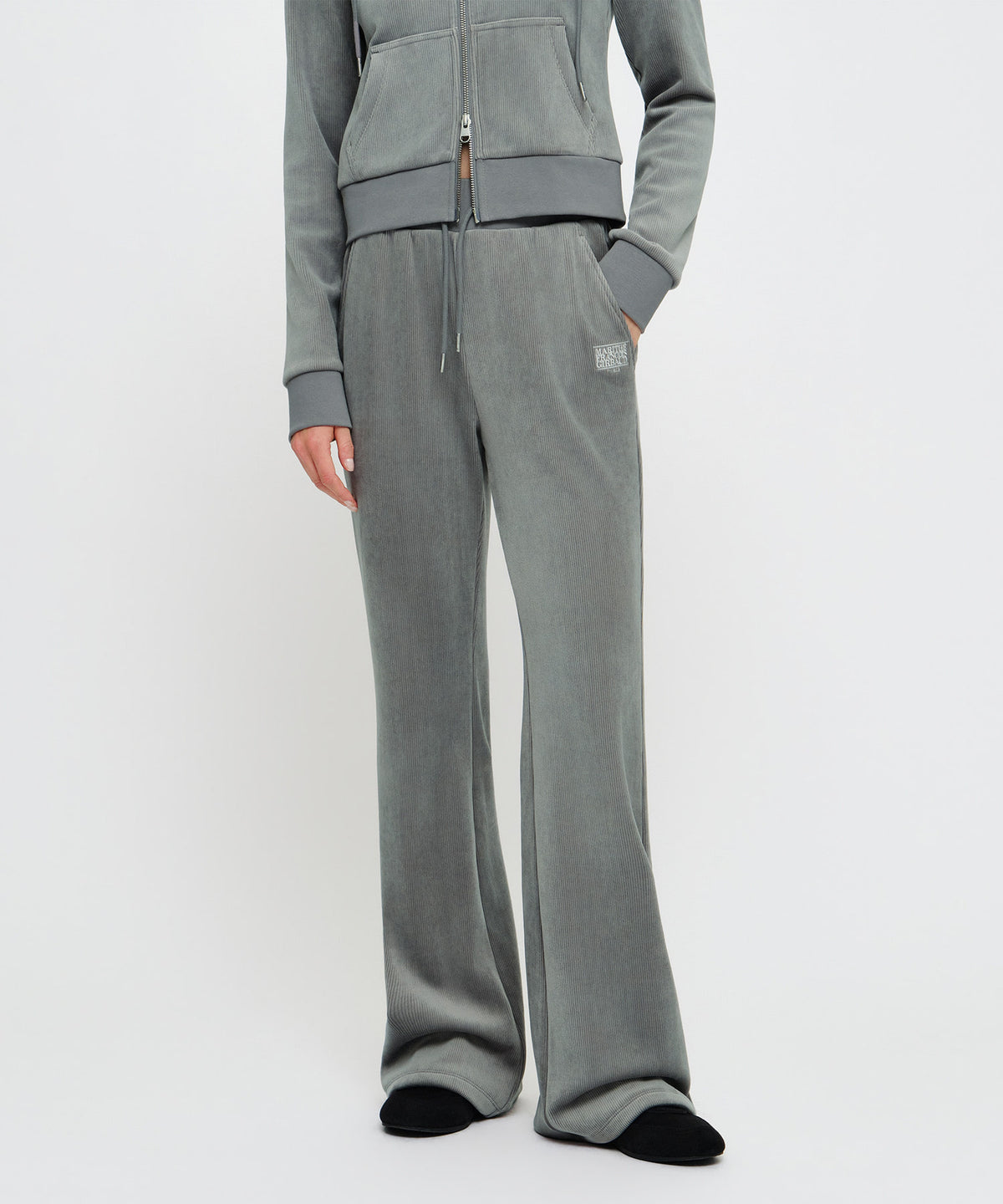 Marithe & Francois Girbaud - Slim Fit Velour Pants (Gray) product image 1 | TRAB K-Fashion Australia