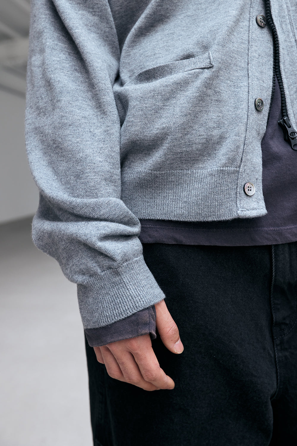 Hatchingroom - Zip Cardigan (Grey) product image 7 | TRAB K-Fashion Australia