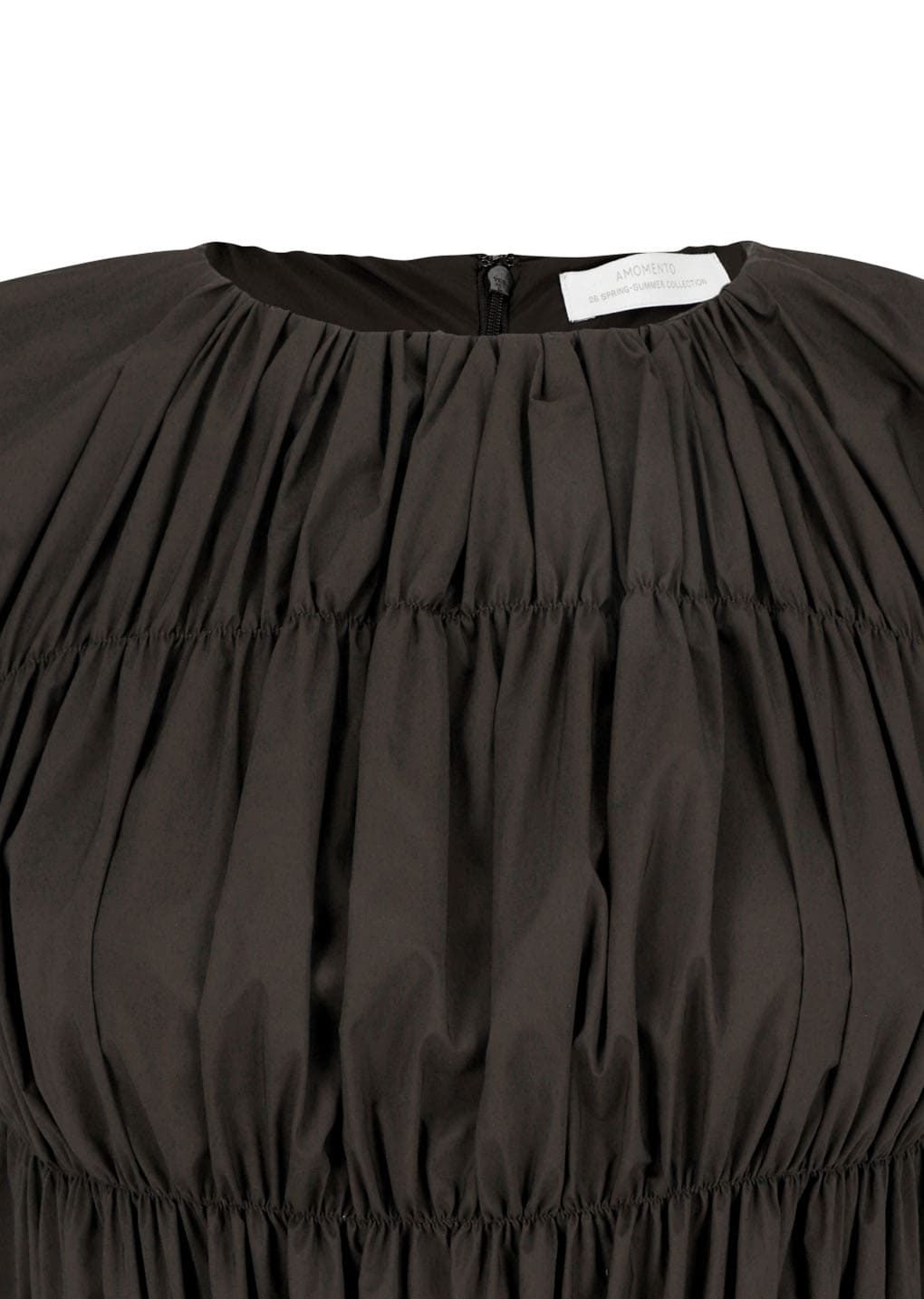 Amomento - Nylon Shirring Dress (Brown) product image 4 | TRAB K-Fashion Australia