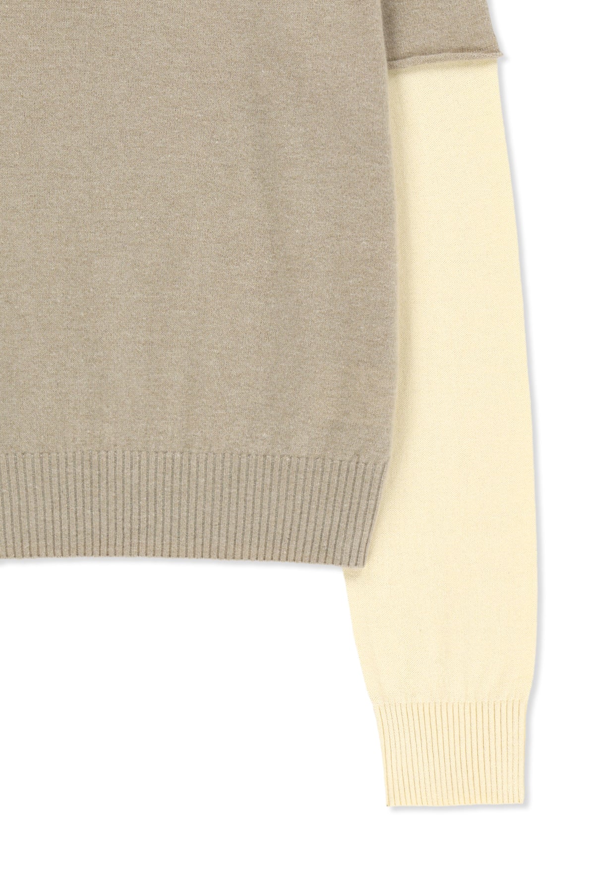 Matin Kim - Cashmere Blended Two Tone Knit Pullover (Beige) product image 4 | TRAB K-Fashion Australia