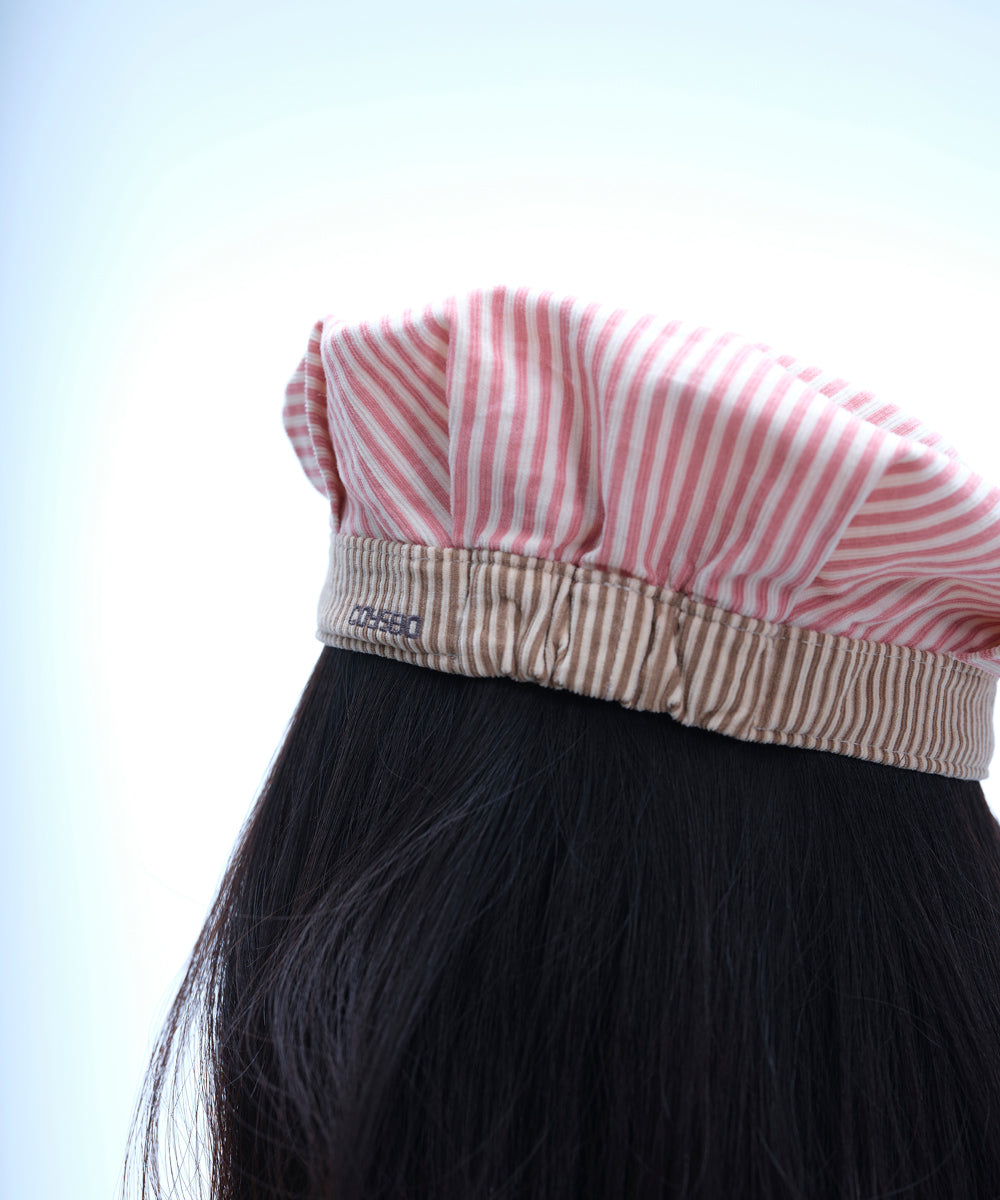 Coyseio - Striped Pintuck Puff Cap (Pink) product image 12 | TRAB K-Fashion Australia