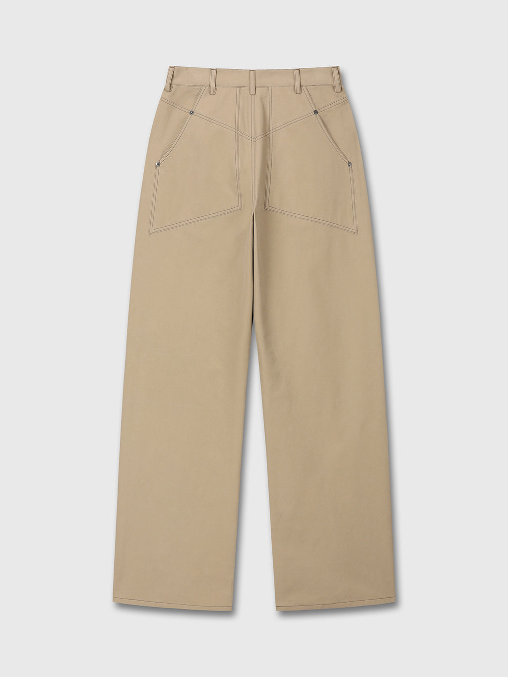 Tonywack - Wide-Leg Cotton Work Pants (Beige) product image 8 | TRAB K-Fashion Australia