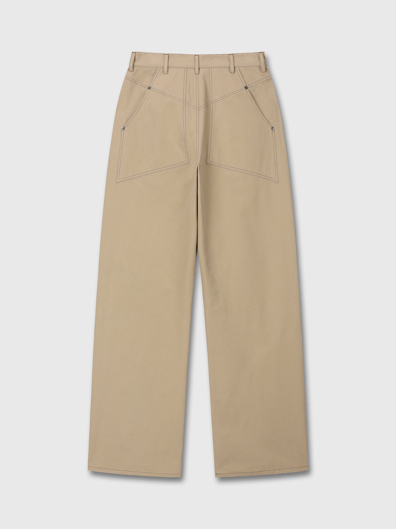 Tonywack - Wide-Leg Cotton Work Pants (Beige) product image 8 | TRAB K-Fashion Australia