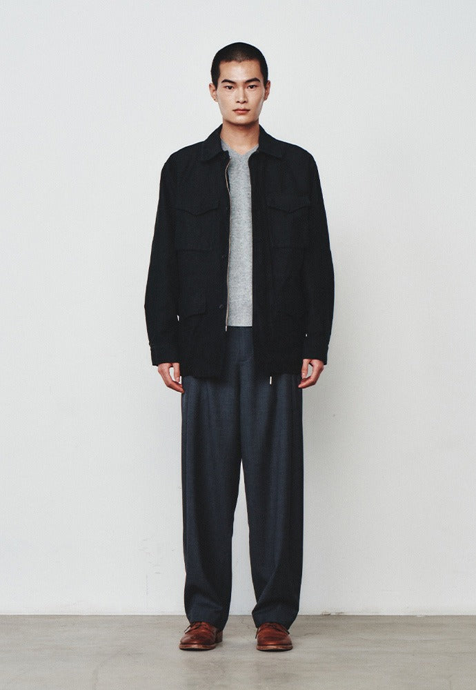 Art if acts - Back satin Garment Field Jacket (Vintage Black) product image 1 | TRAB K-Fashion Australia