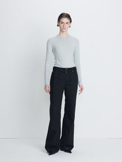 Tonywack - Wide-Leg Belted Denim Pants (Rinsed Black) product image 1 | TRAB K-Fashion Australia