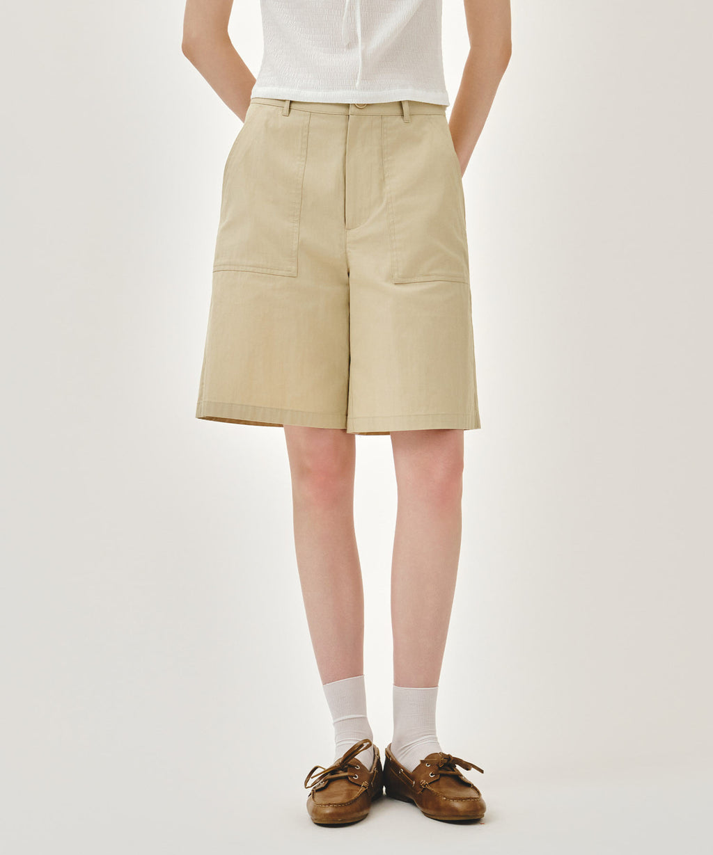 Marithe & Francois Girbaud - Bermuda Half Pants (Beige) product image 1 | TRAB K-Fashion Australia