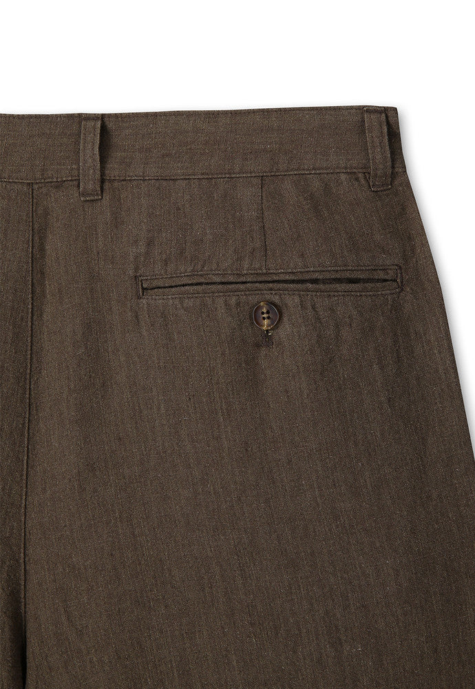 Art if acts - Washed Linen Two Tuck Shorts (Wood) product image 11 | TRAB K-Fashion Australia
