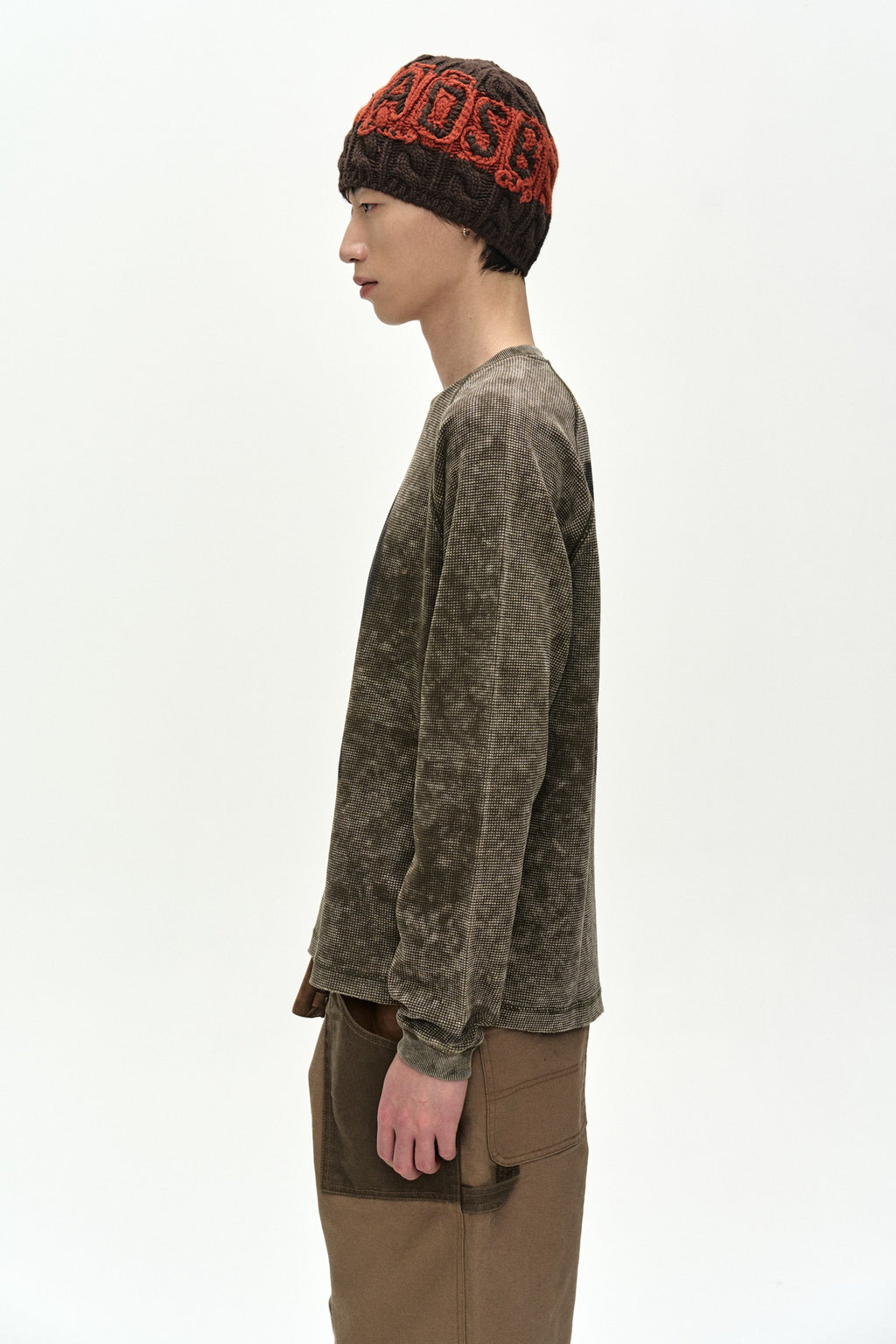 Andersson Bell - Unisex Adsb Cable Cashmere Beanie (brown/orange) (Brown/Orange) product image 3 | TRAB K-Fashion Australia