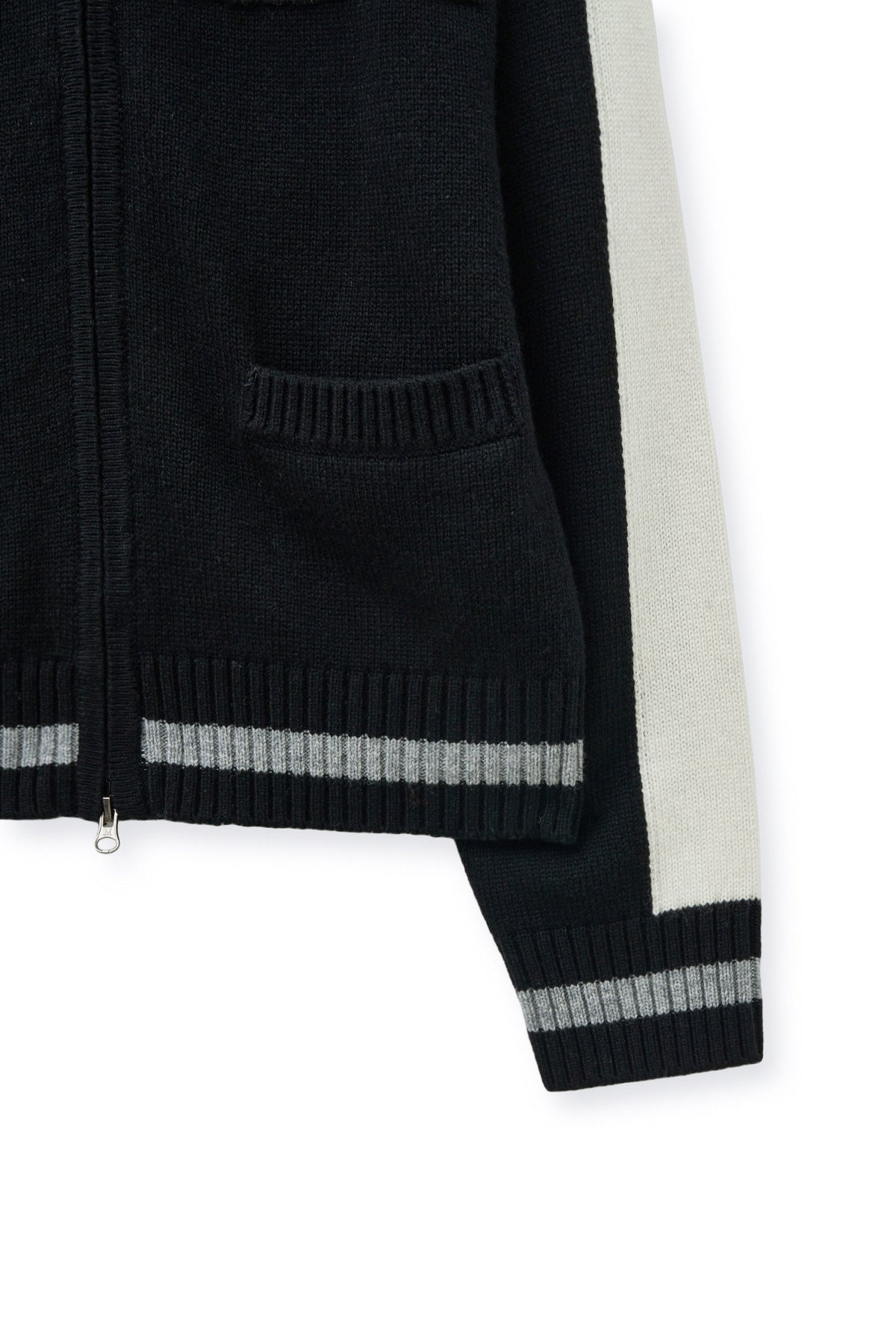 Matin Kim - Matin Kim Initial Knit Zip Up (Black) product image 4 | TRAB K-Fashion Australia