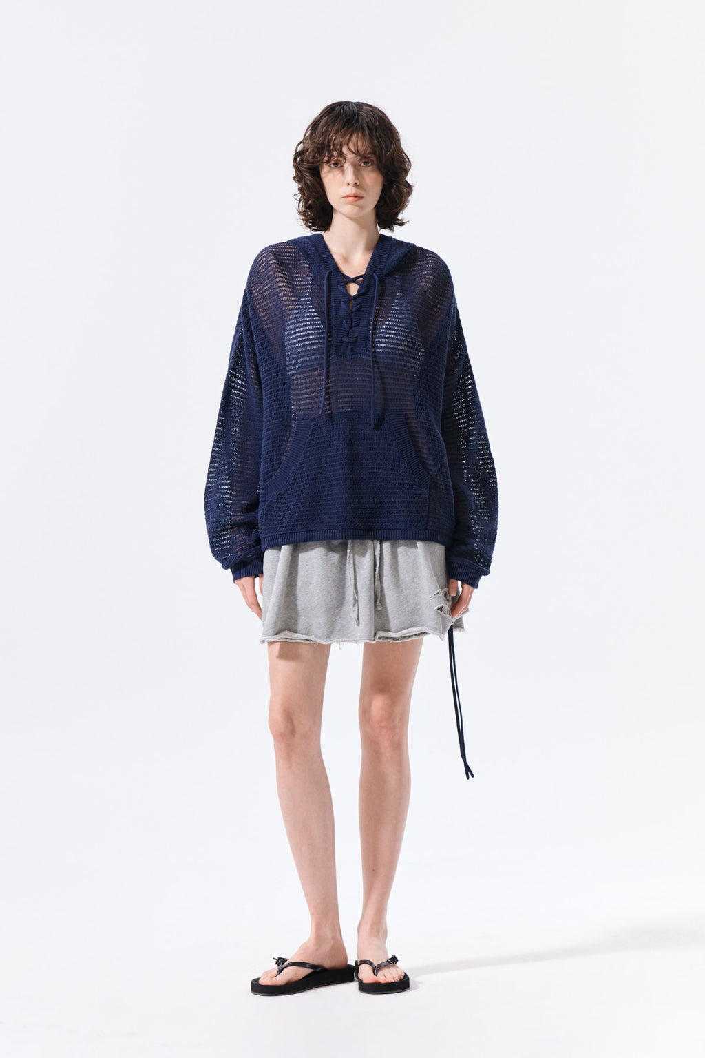 Matin Kim - Distressed Terry Skort Shorts (Grey) product image 9 | TRAB K-Fashion Australia