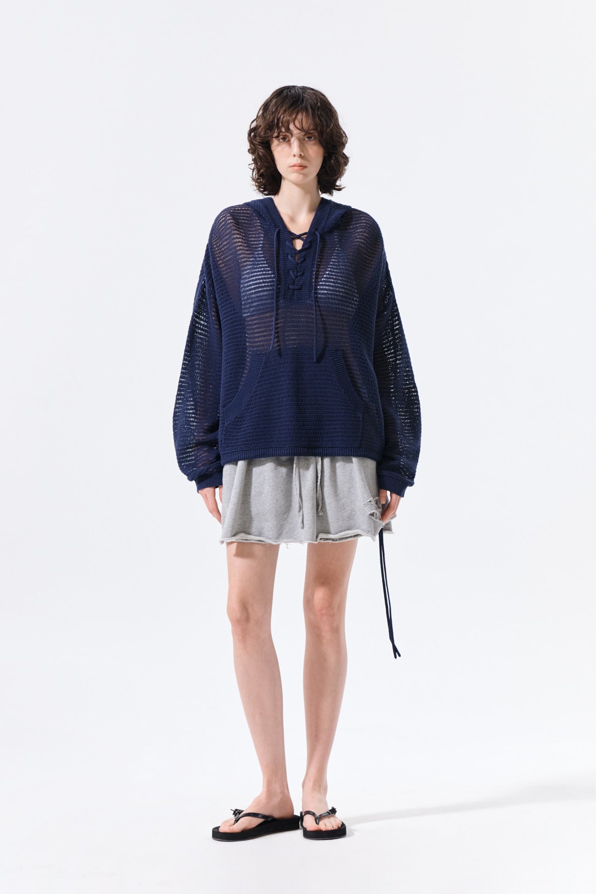 Matin Kim - Distressed Terry Skort Shorts (Grey) product image 9 | TRAB K-Fashion Australia
