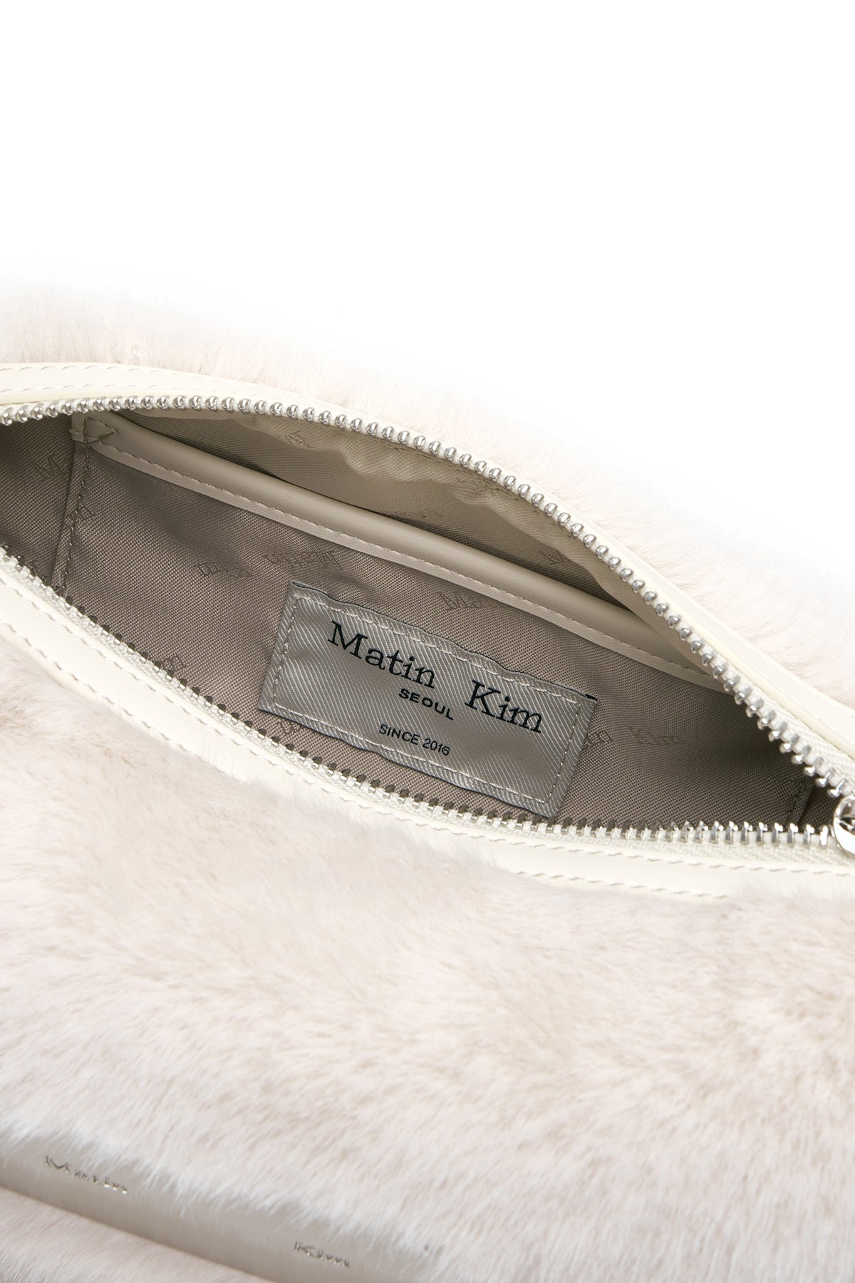 Matin Kim - Soft Fur Mini Shoulder Bag (Ivory) product image 4 | TRAB K-Fashion Australia