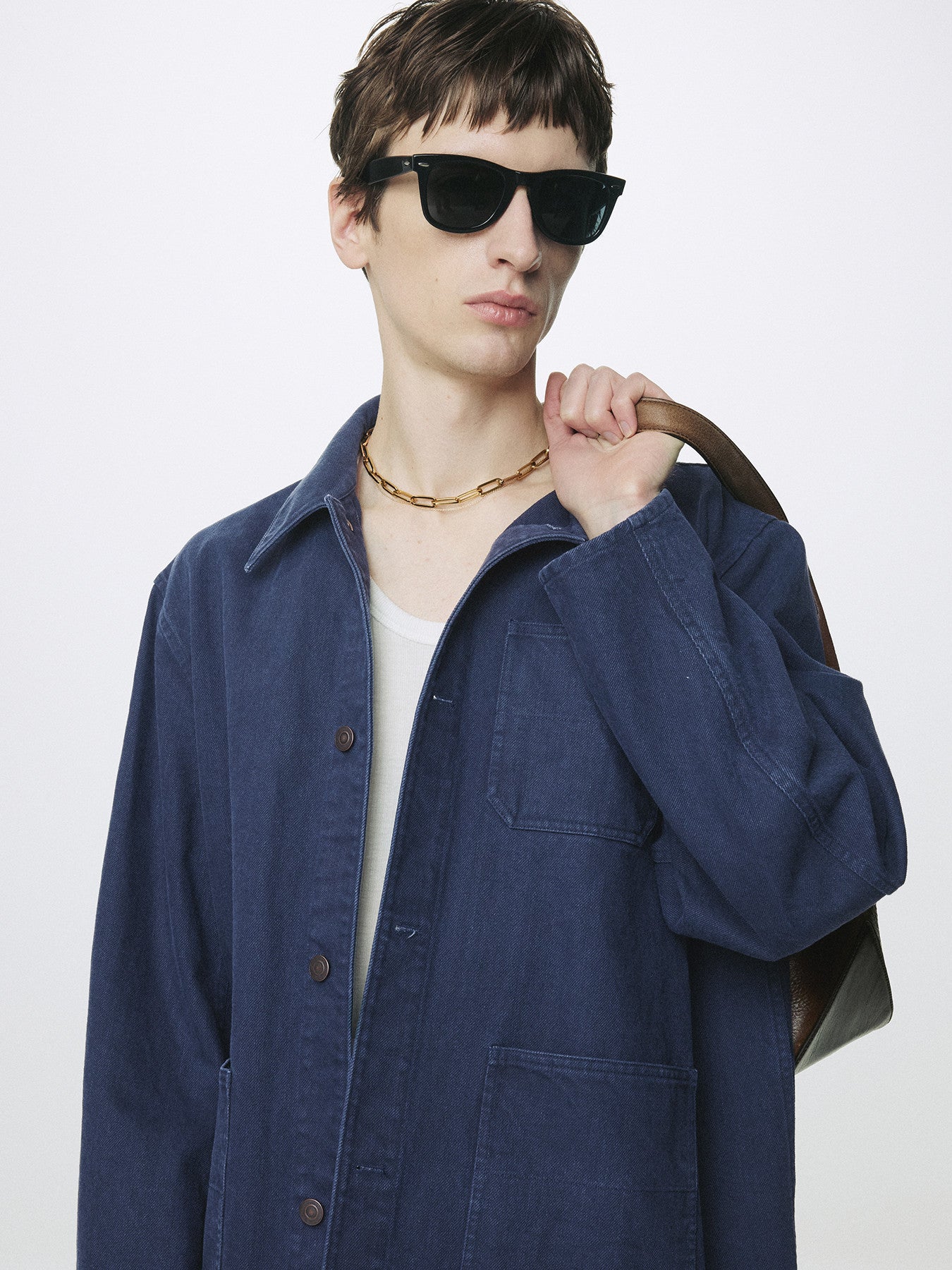 Tonywack - Garment Washed Cotton Twill Utility Jacket (Purple Blue) product image 5 | TRAB K-Fashion Australia