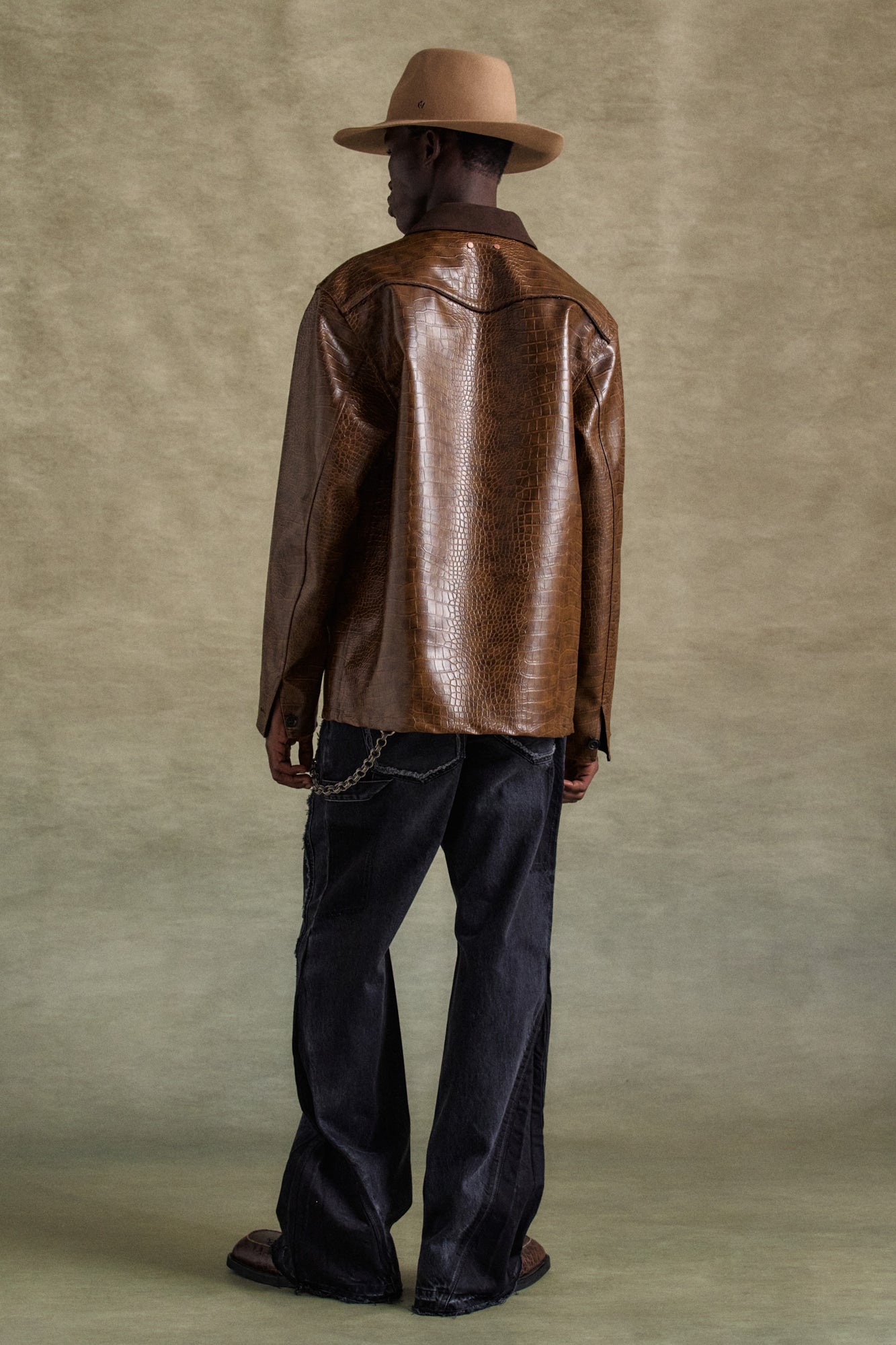 Andersson Bell - Faux Leather Work Jacket (Brown) product image 2 | TRAB K-Fashion Australia