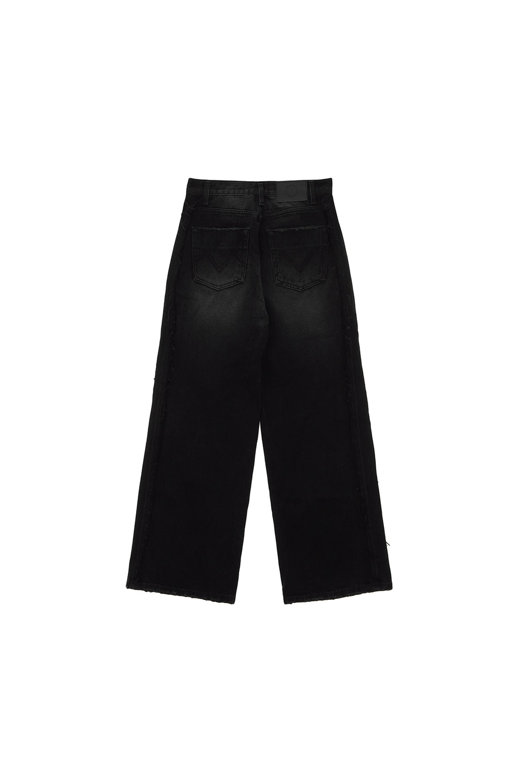Matin Kim - Big Damage Brush Denim Pants (Black) product image 2 | TRAB K-Fashion Australia