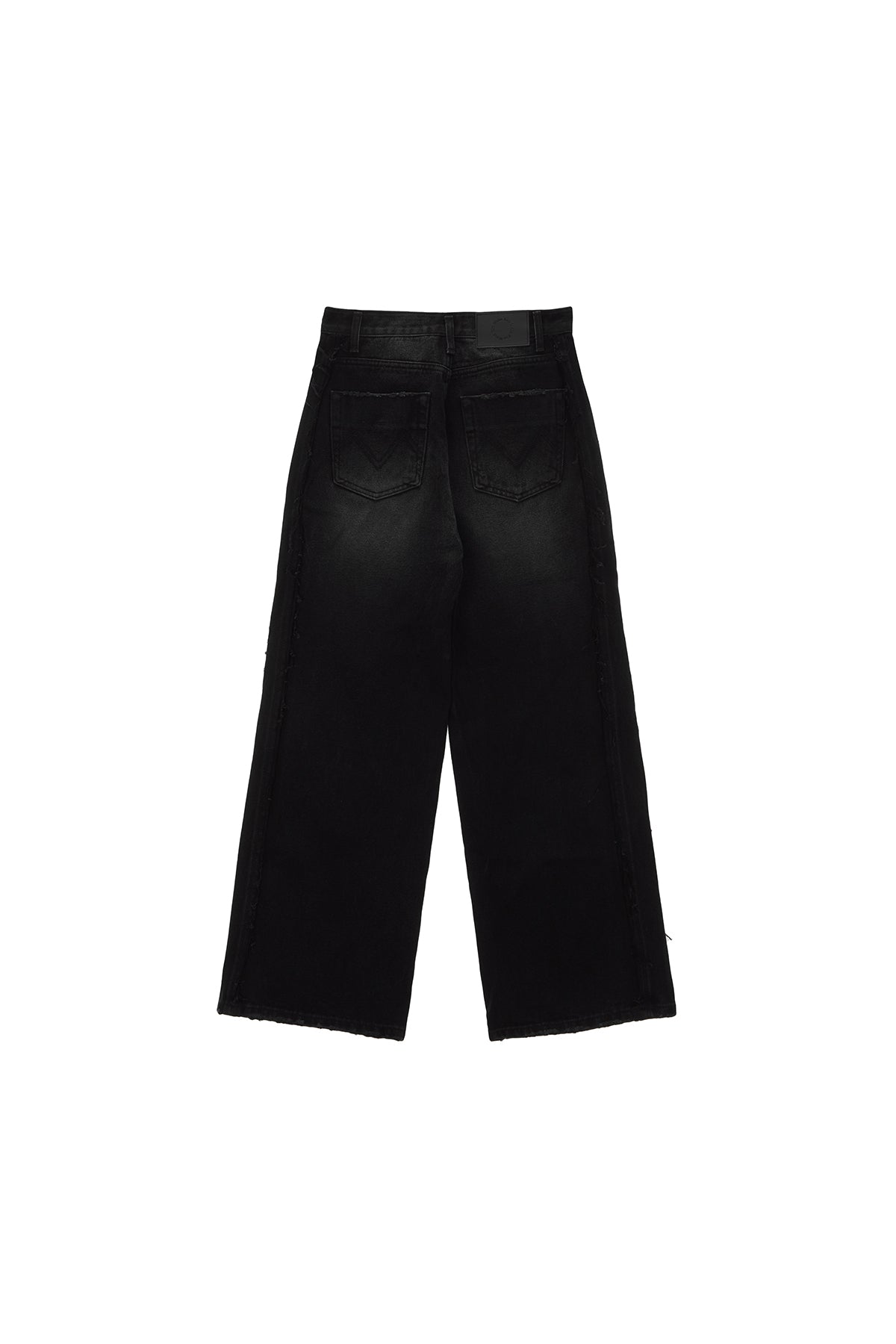 Matin Kim - Big Damage Brush Denim Pants (Black) product image 2 | TRAB K-Fashion Australia