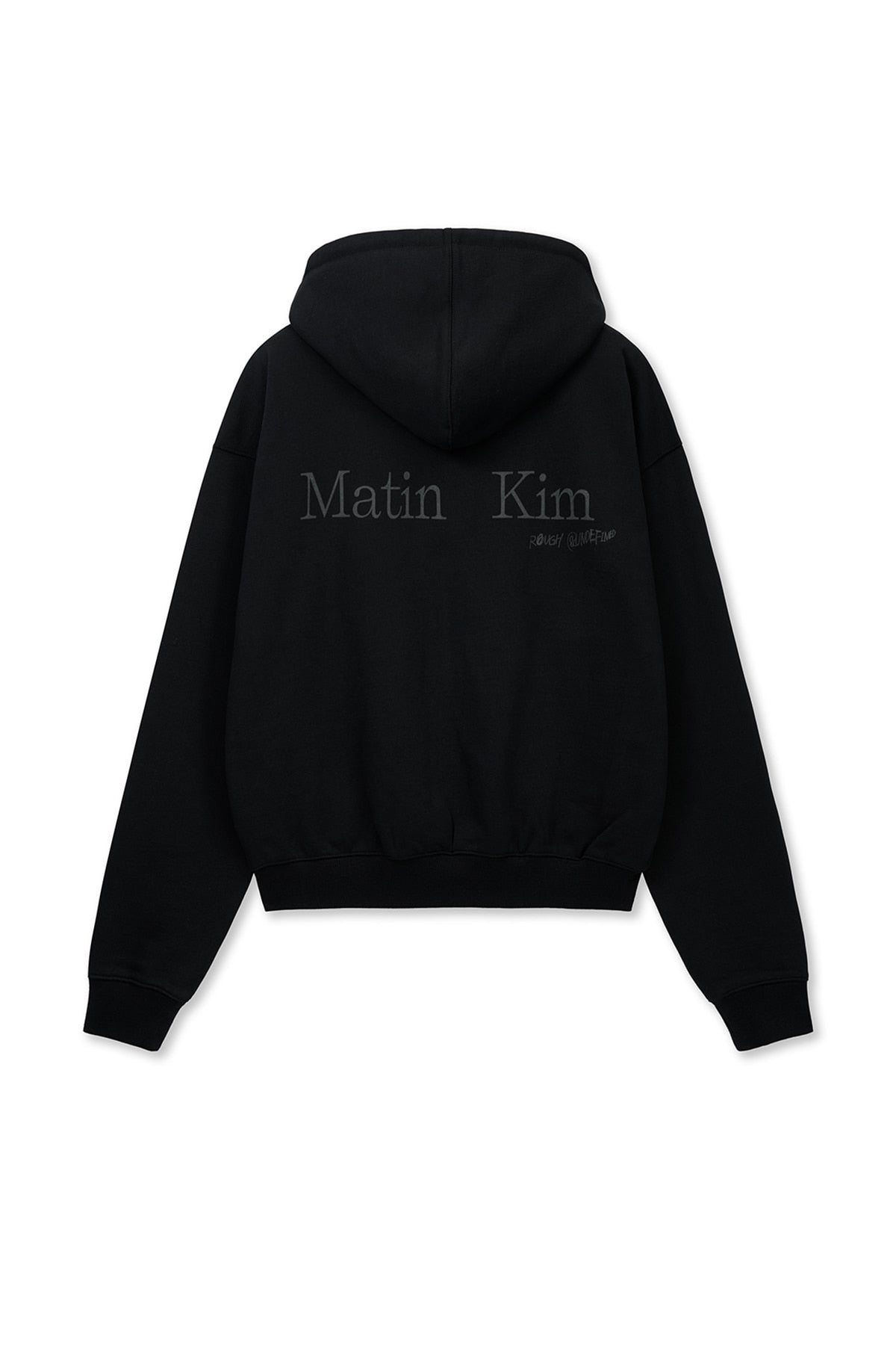 Matin Kim - Back Logo Essential Hoody Zip Up (Black) product image 2 | TRAB K-Fashion Australia