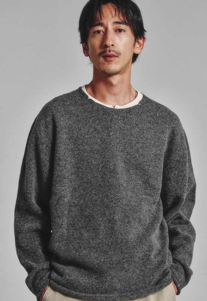 Art if acts - Cut Off Sweater (Charcoal) product image 1 | TRAB K-Fashion Australia