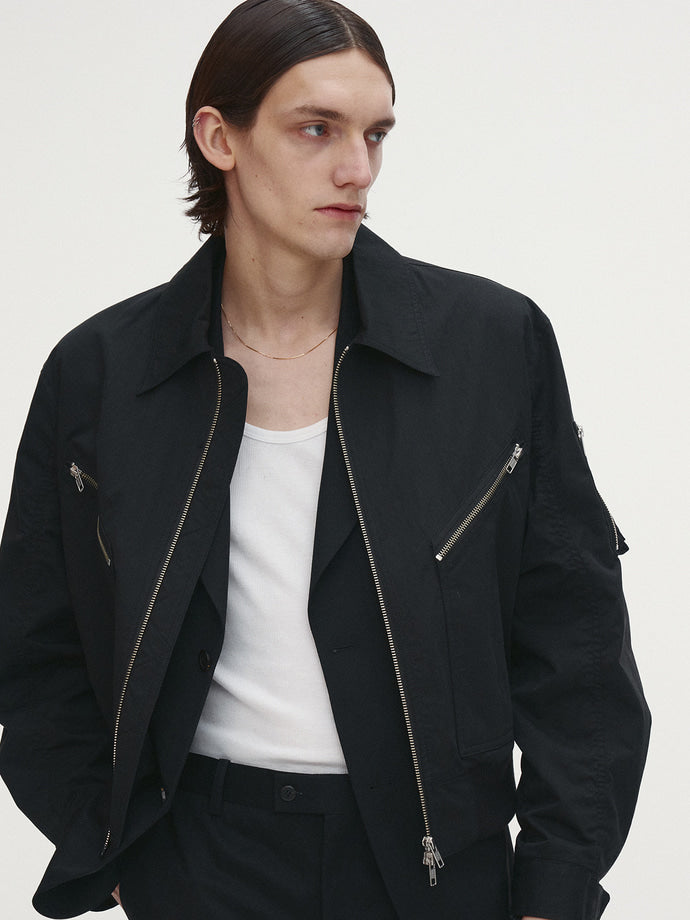 Tonywack - Light Cotton Nylon Bomber Jacket (Black) product image 5 | TRAB K-Fashion Australia