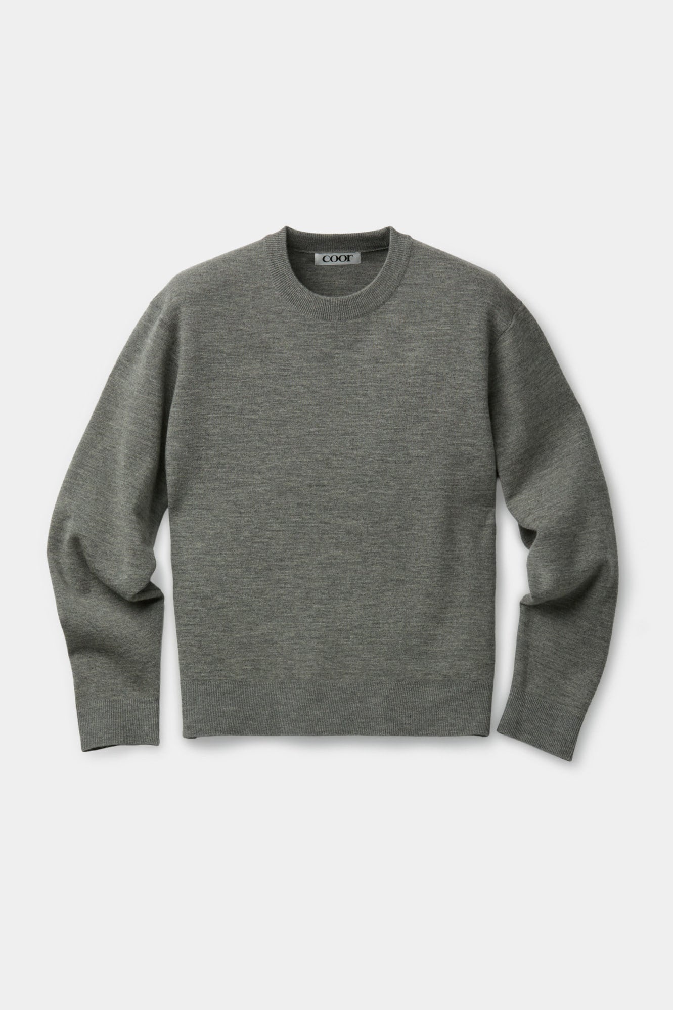Coor - Merino Wool Crewneck Sweater (Khaki Gray) product image 1 | TRAB K-Fashion Australia