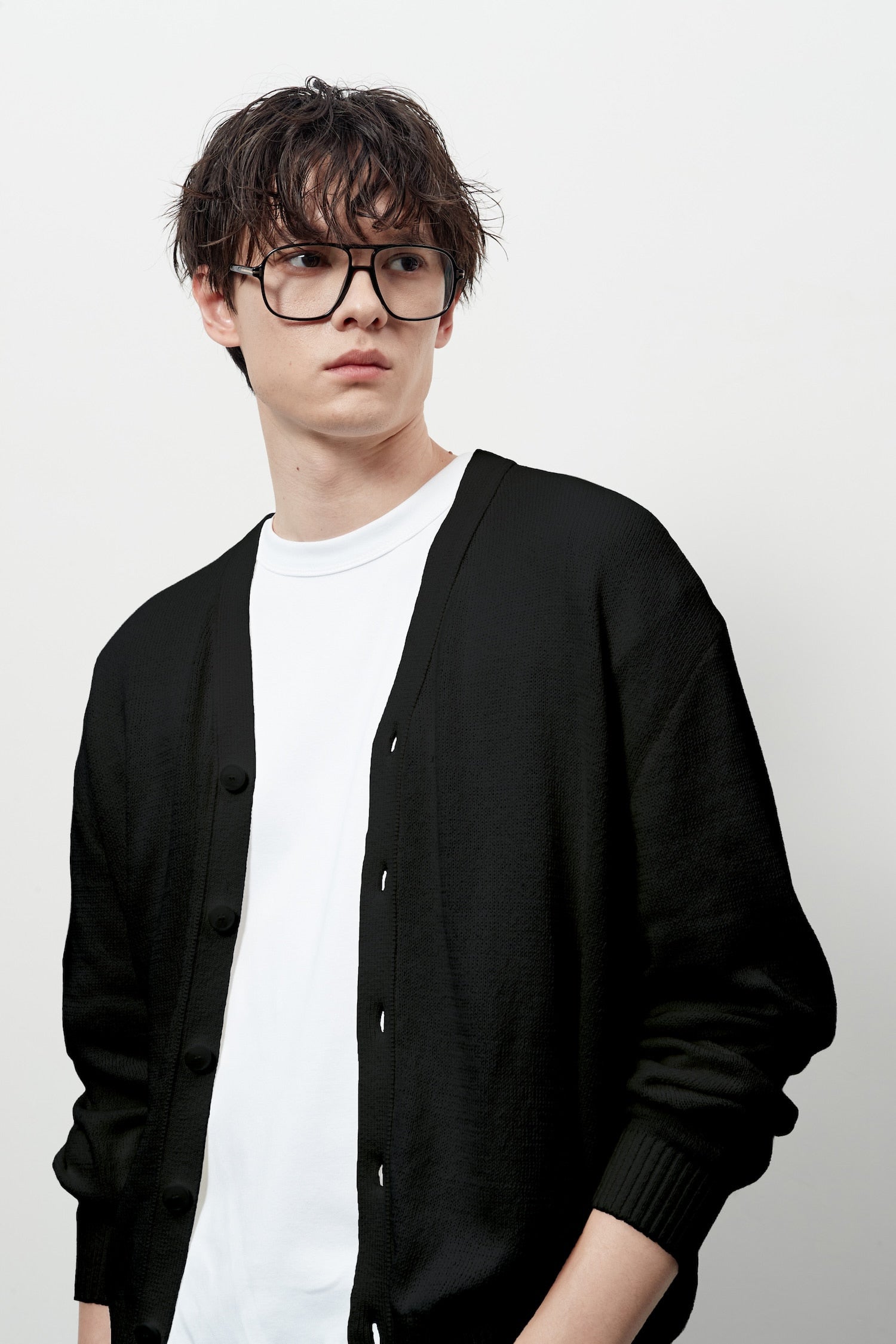 Stu - V- Neck Light Cardigan (Black) product image 15 | TRAB K-Fashion Australia