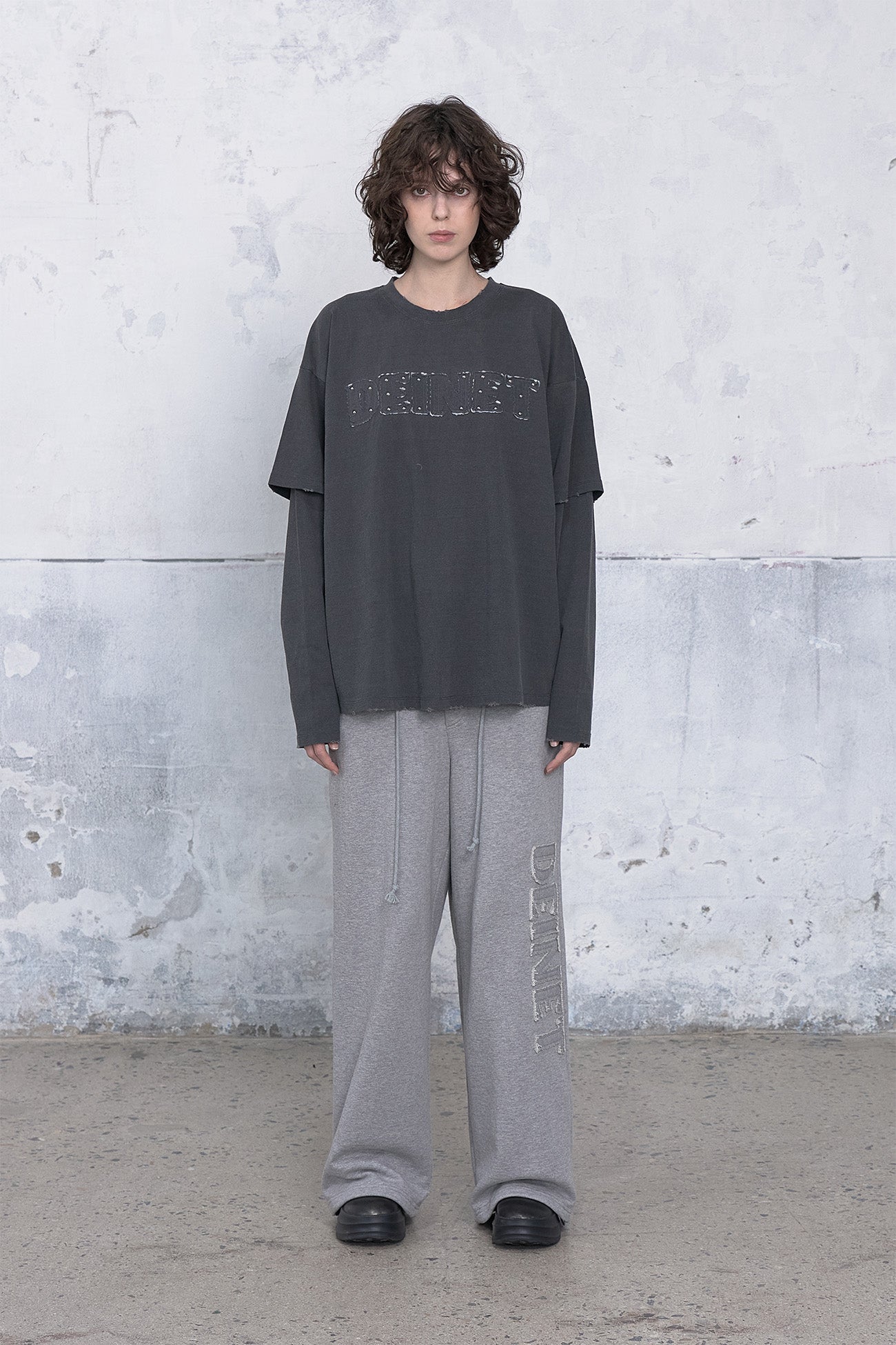 Deinet - Applique Layered T-Shirt (Dark Grey) product image 1 | TRAB K-Fashion Australia