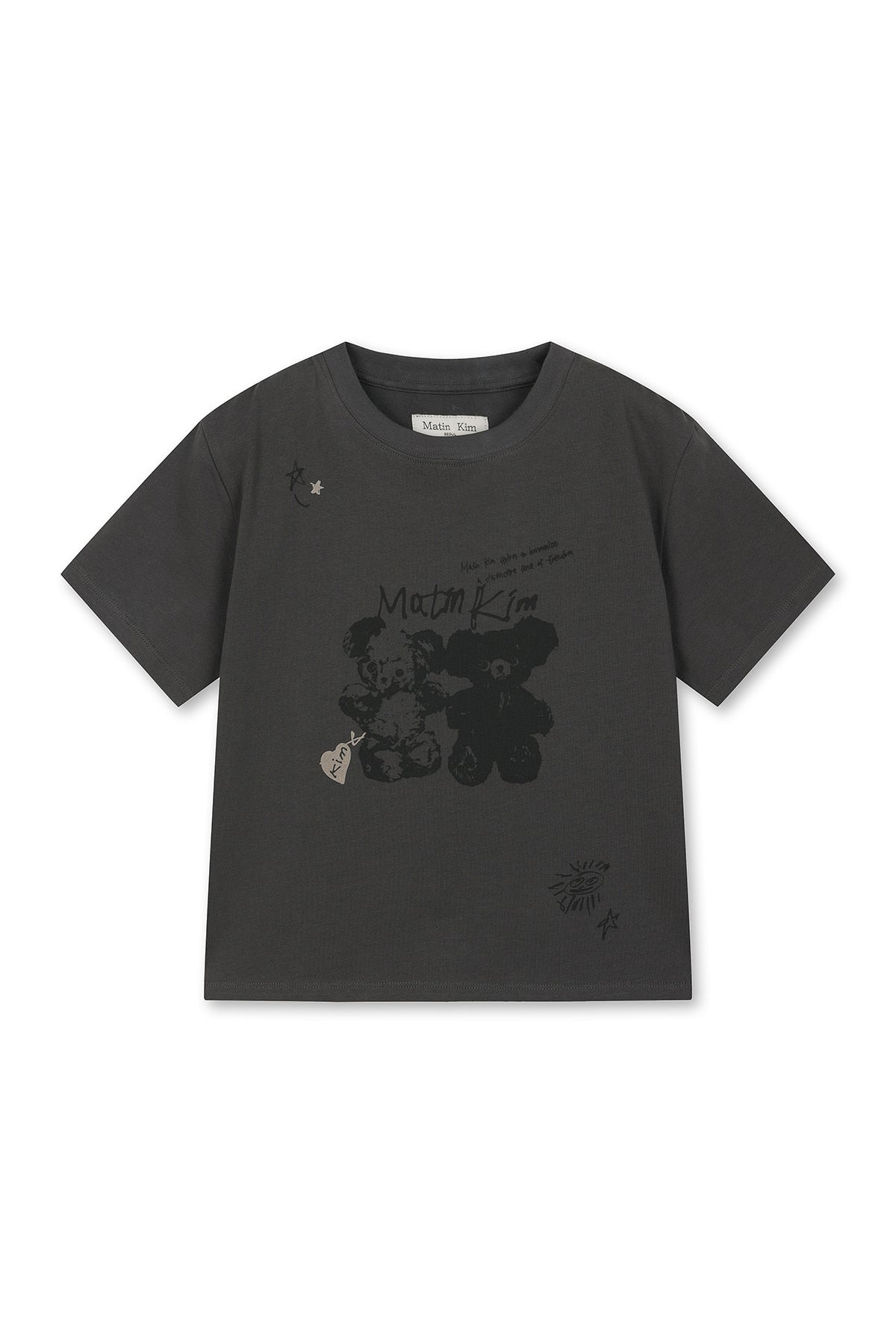 Matin Kim - Animal Graffiti Graphic Crop Top (Charcoal) product image 1 | TRAB K-Fashion Australia